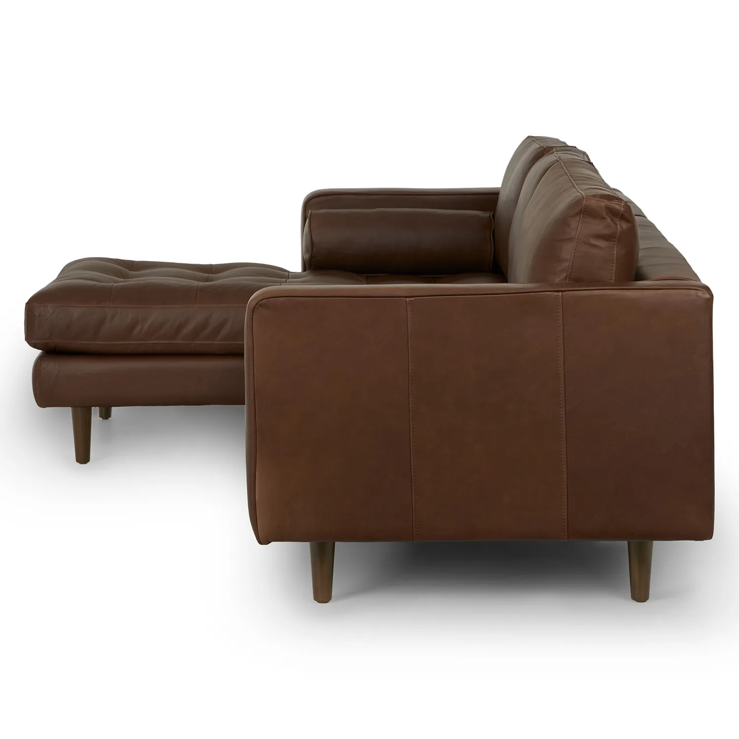 Sven 100_ Tufted Leather Left Sectional - Charme Chocolat - Image 5