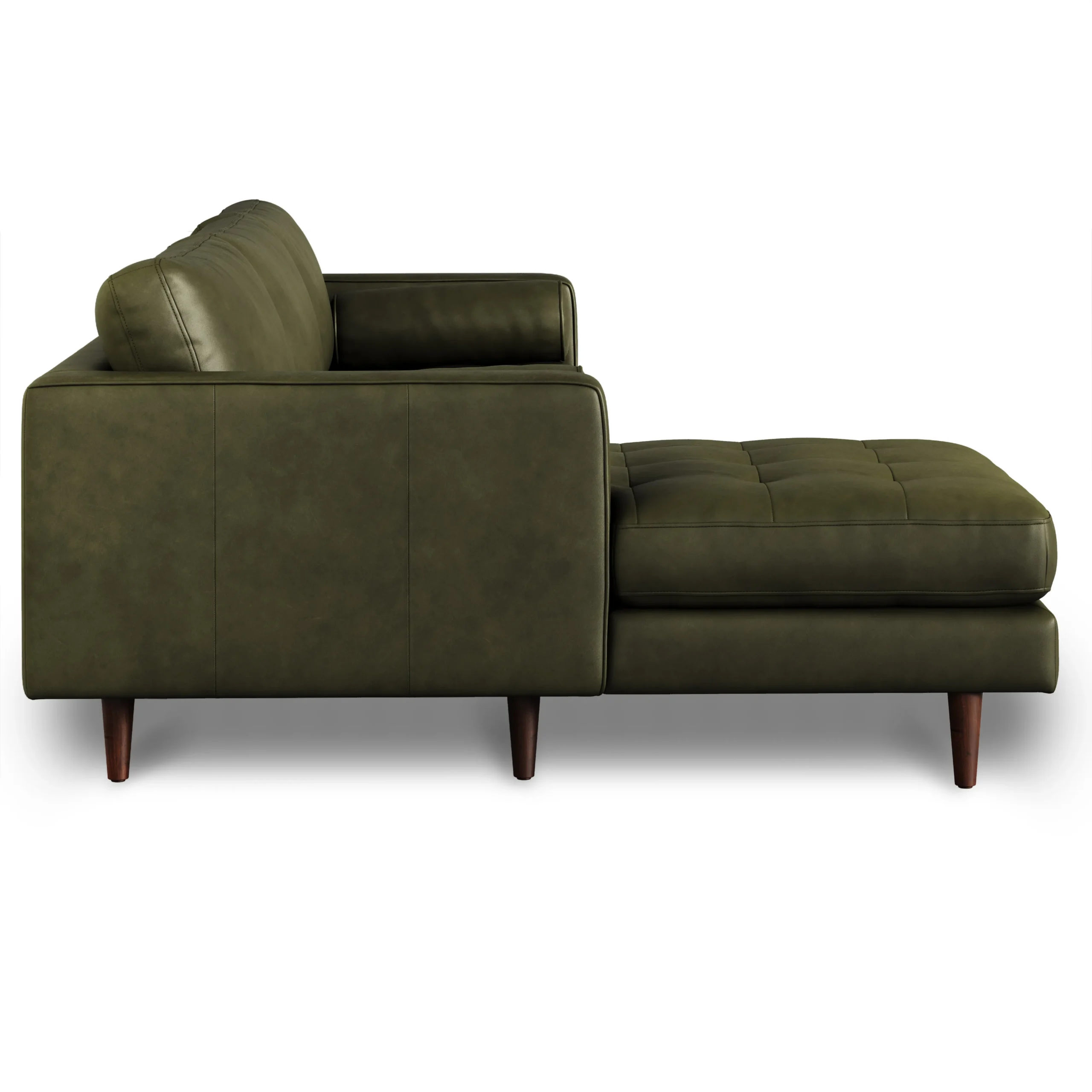 Sven 100_ Tufted Leather Left Sectional - Charme Green - Image 5