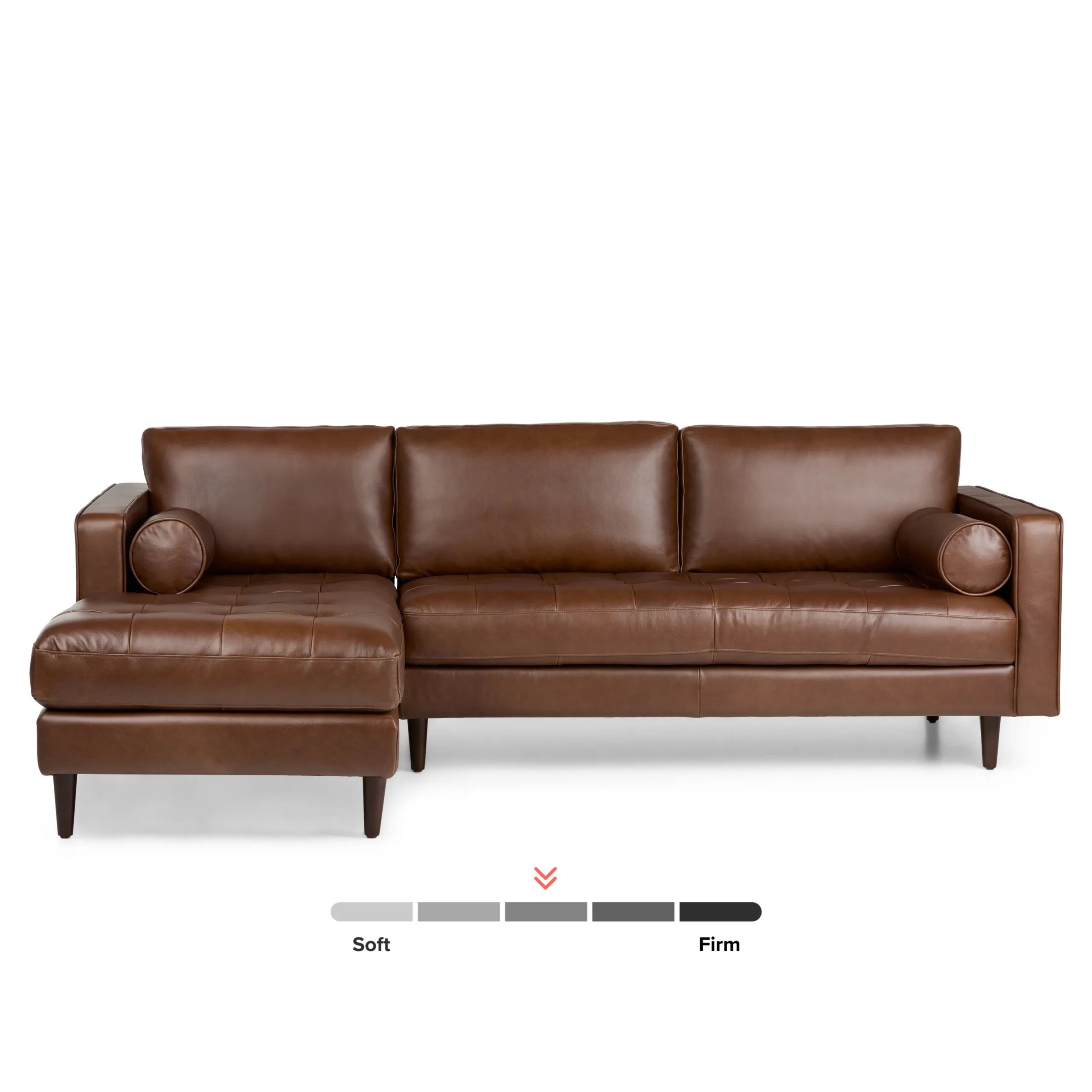 Sven 100_ Tufted Leather Left Sectional - Taos Brown - Image 5