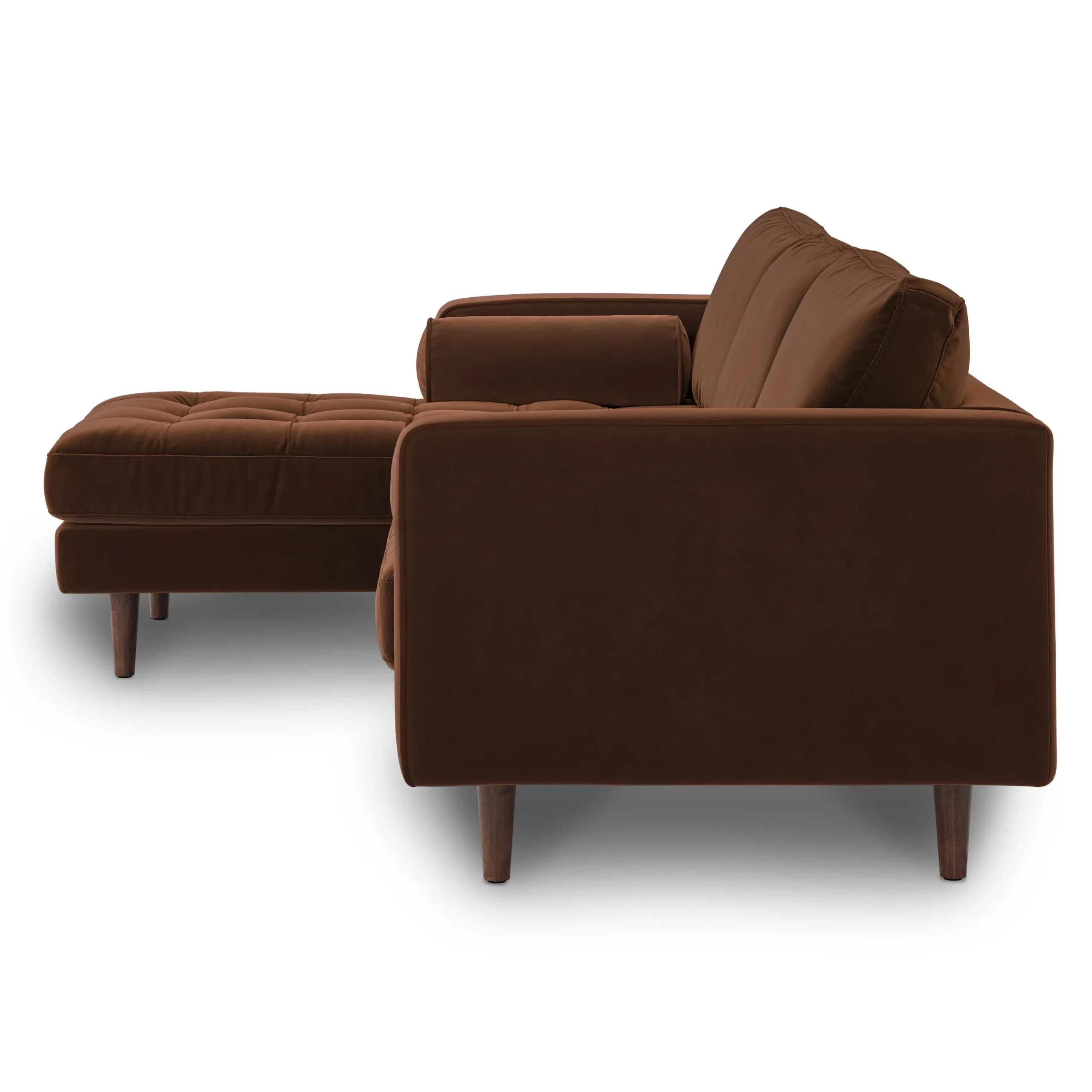 Sven 100_ Tufted Velvet Left Sectional - Plush Pacific Brown - Image 6