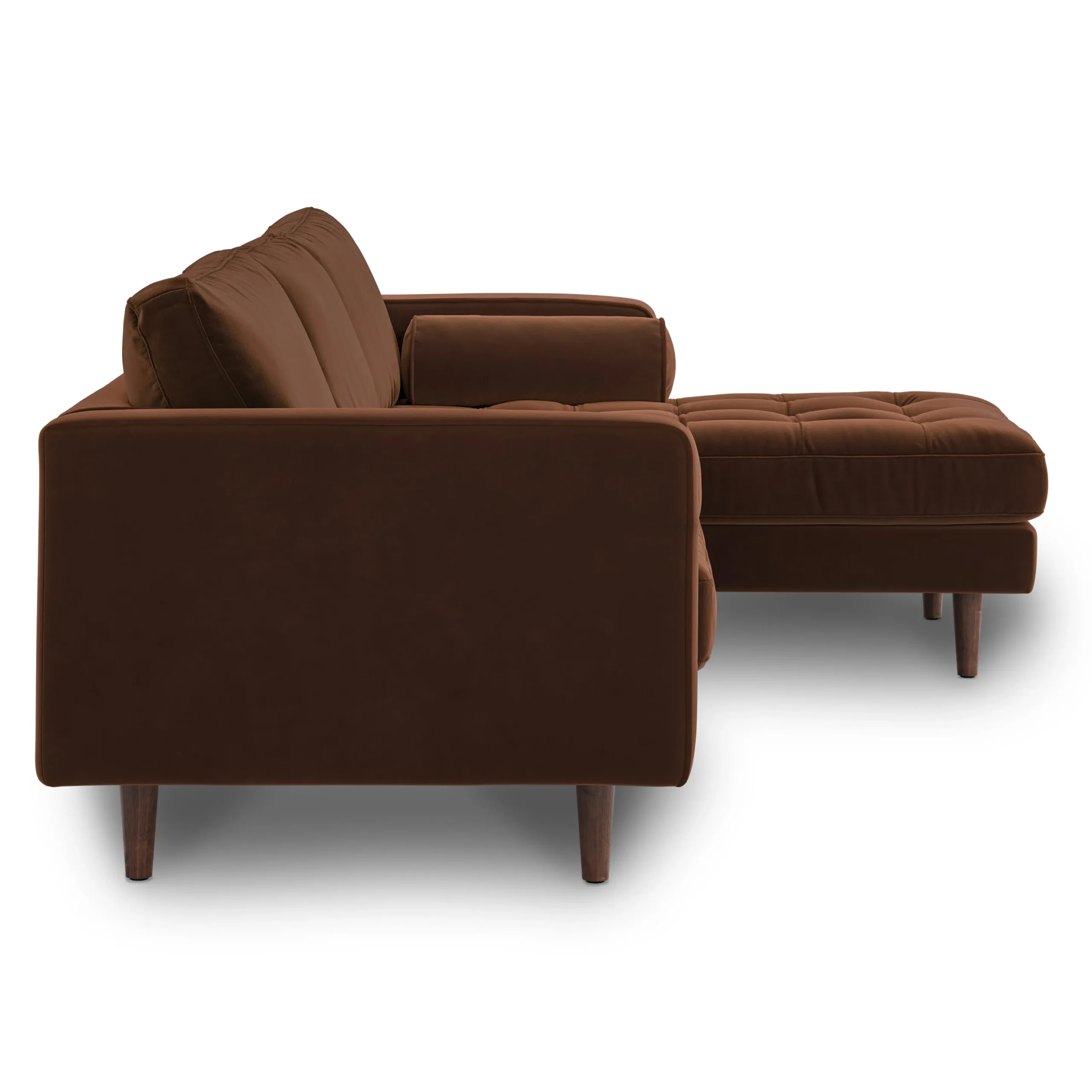 Sven 100_ Tufted Velvet Right Sectional - Plush Pacific Brown - Image 6