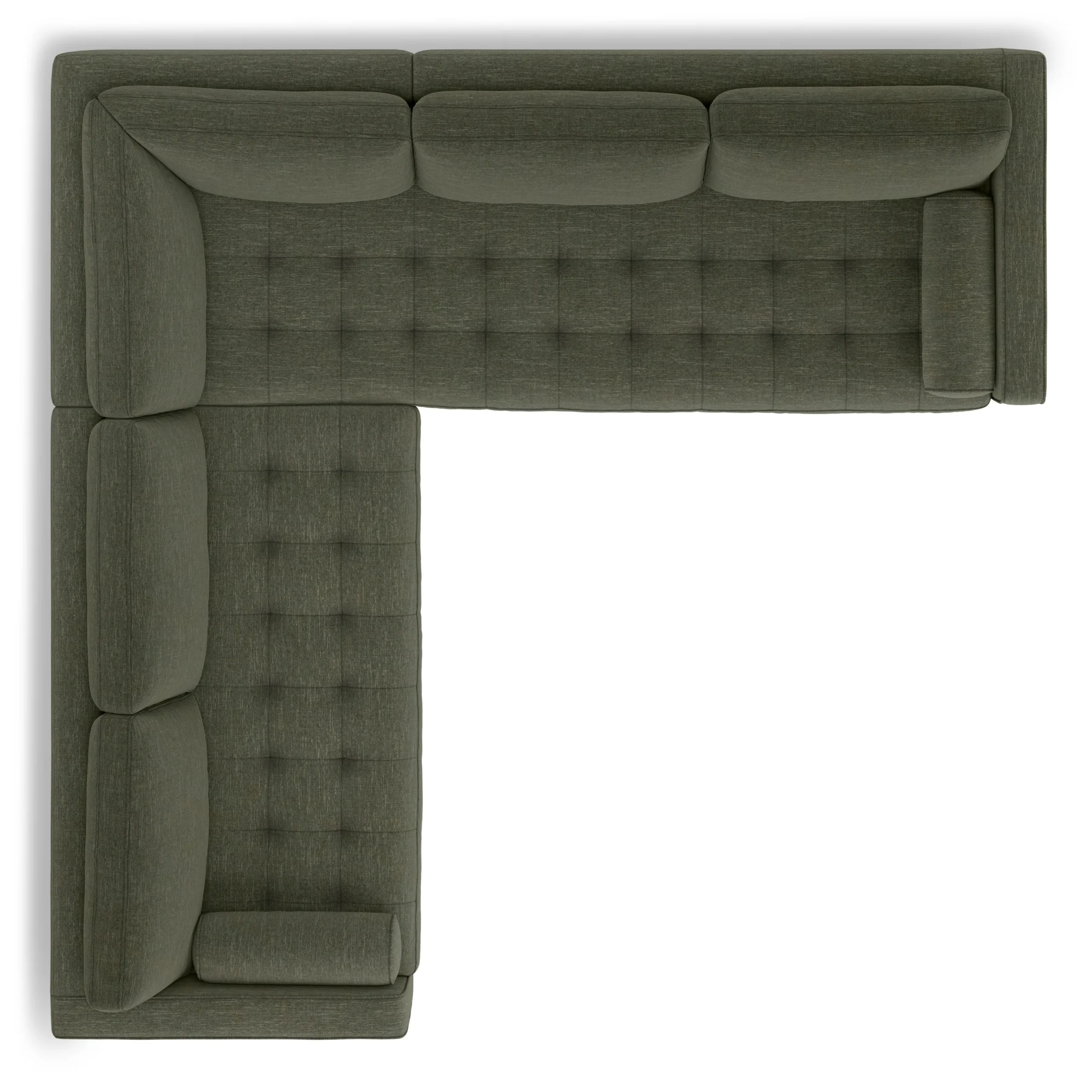 Sven 107_ Tufted Corner Sectional - Fir Green - Image 6