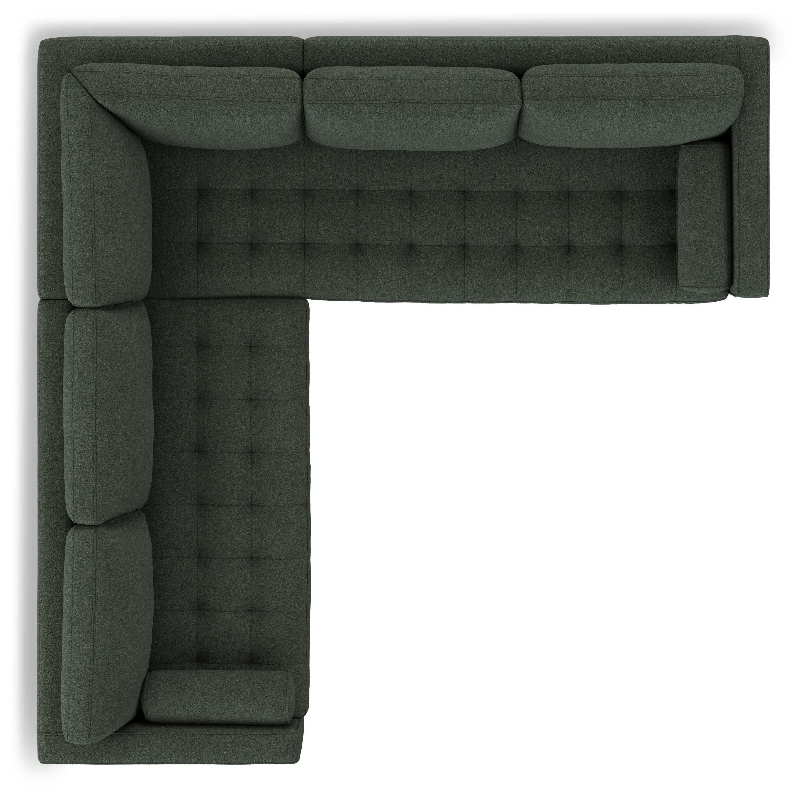 Sven 107_ Tufted Corner Sectional - Green Wool Bouclé - Image 6
