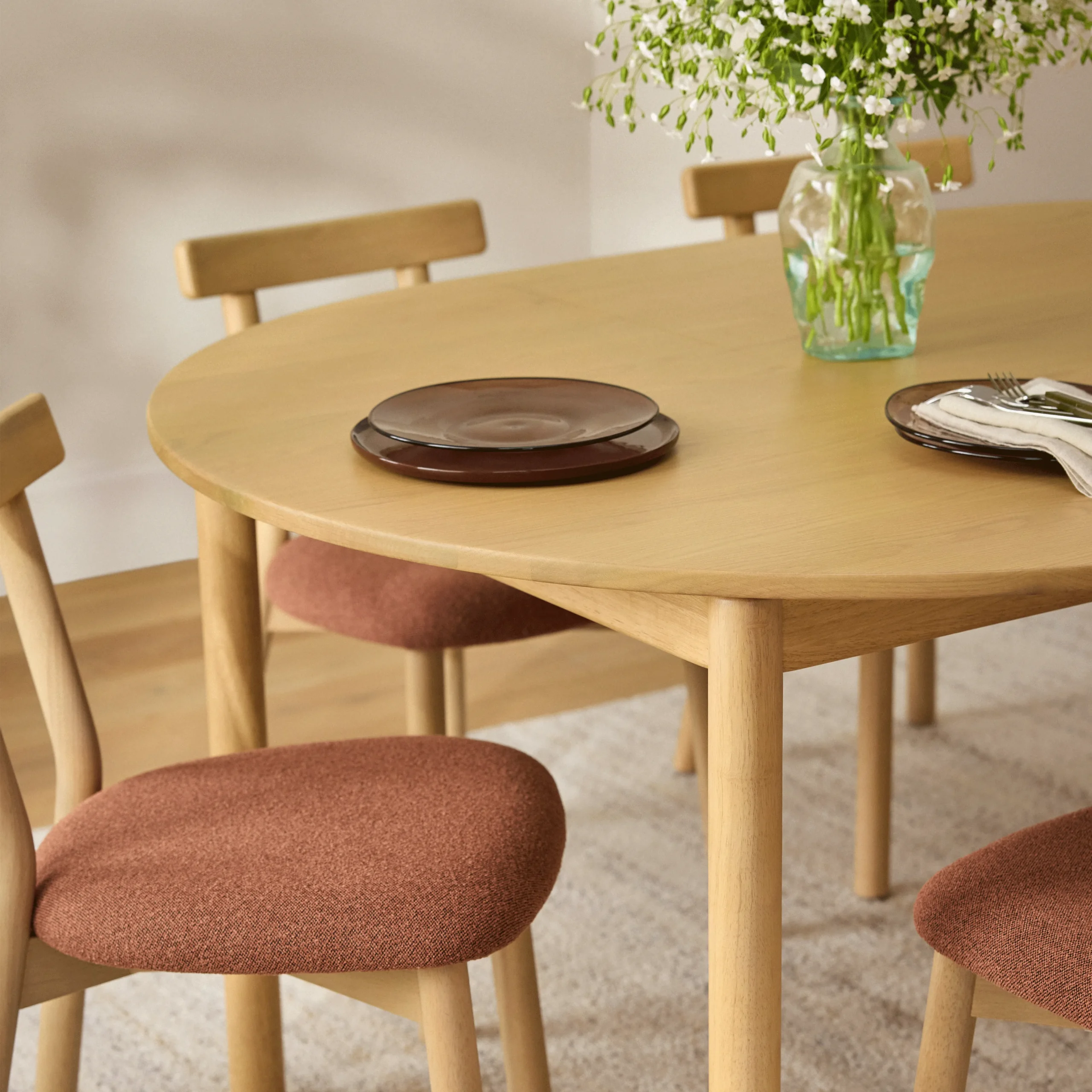 Heidi 48_ - 67.75_ Extendable Round Dining Table - White Oak - Image 6