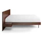 Nera Queen Low Profile Bed with Nightstands Set - Walnut