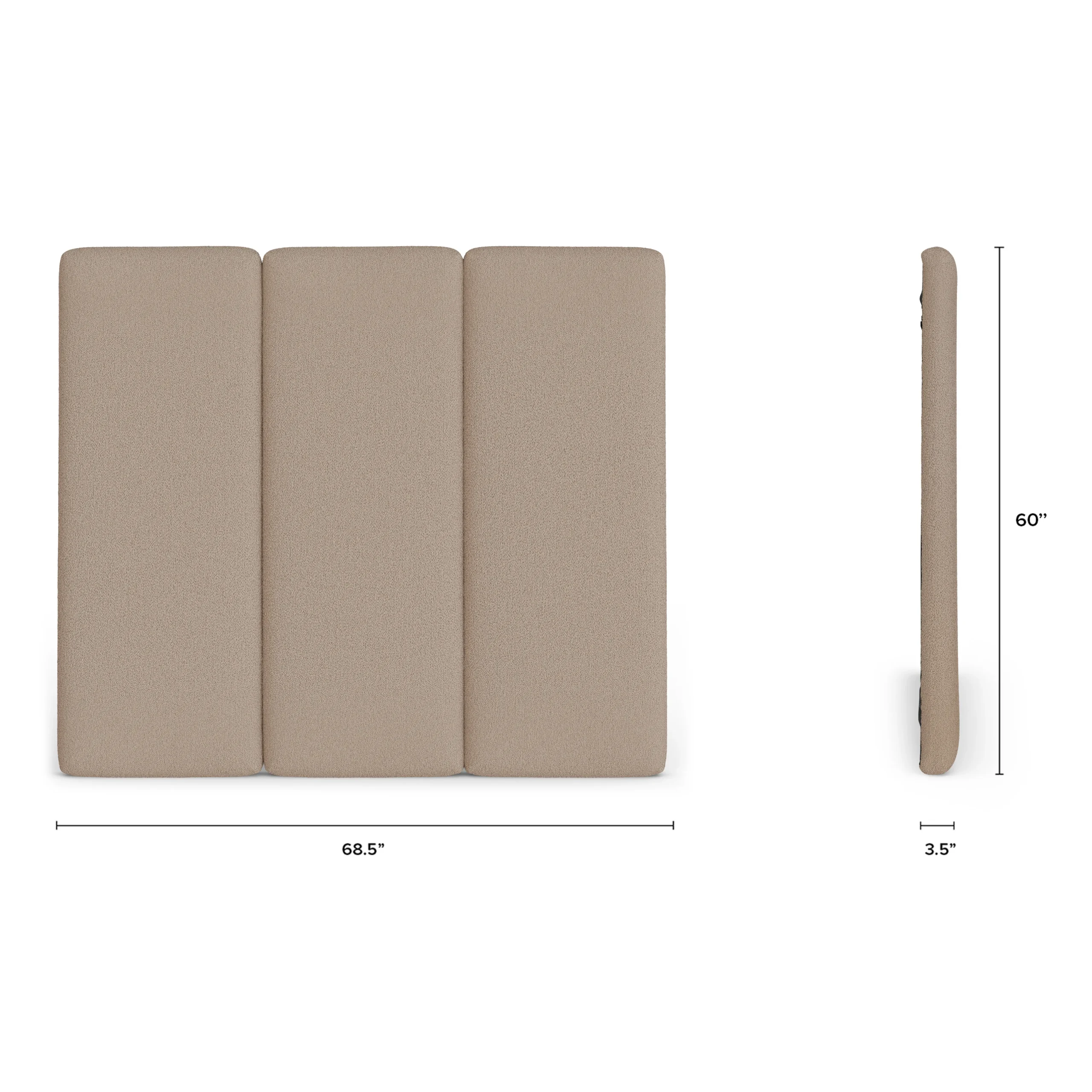 Noel Queen Tall Headboard - Sandstone Wool Bouclé - Image 6