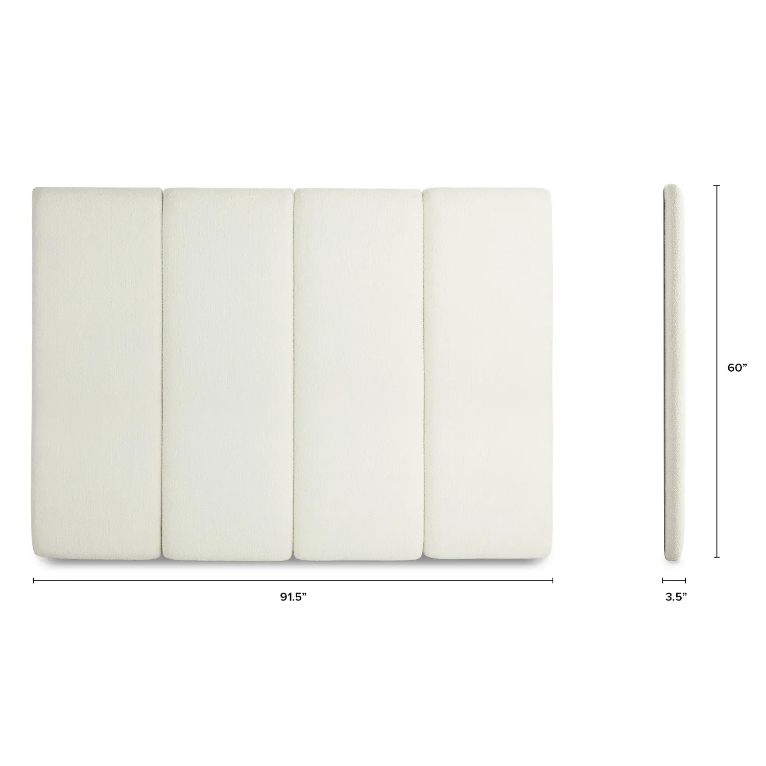 Noel King Tall Headboard - Lunaria White Bouclé - Image 6
