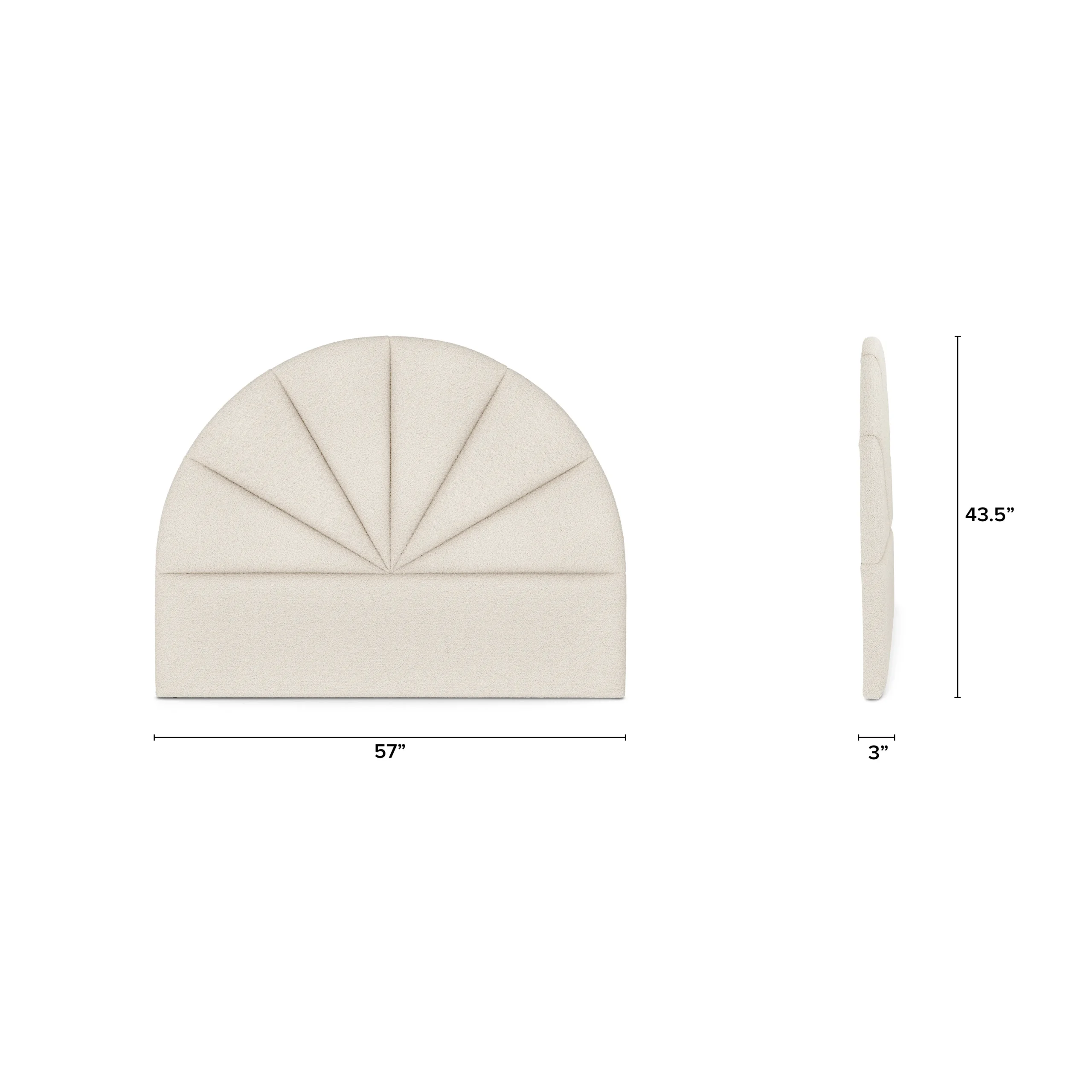 Almelo Twin Headboard - Ivory Wool Bouclé - Image 6