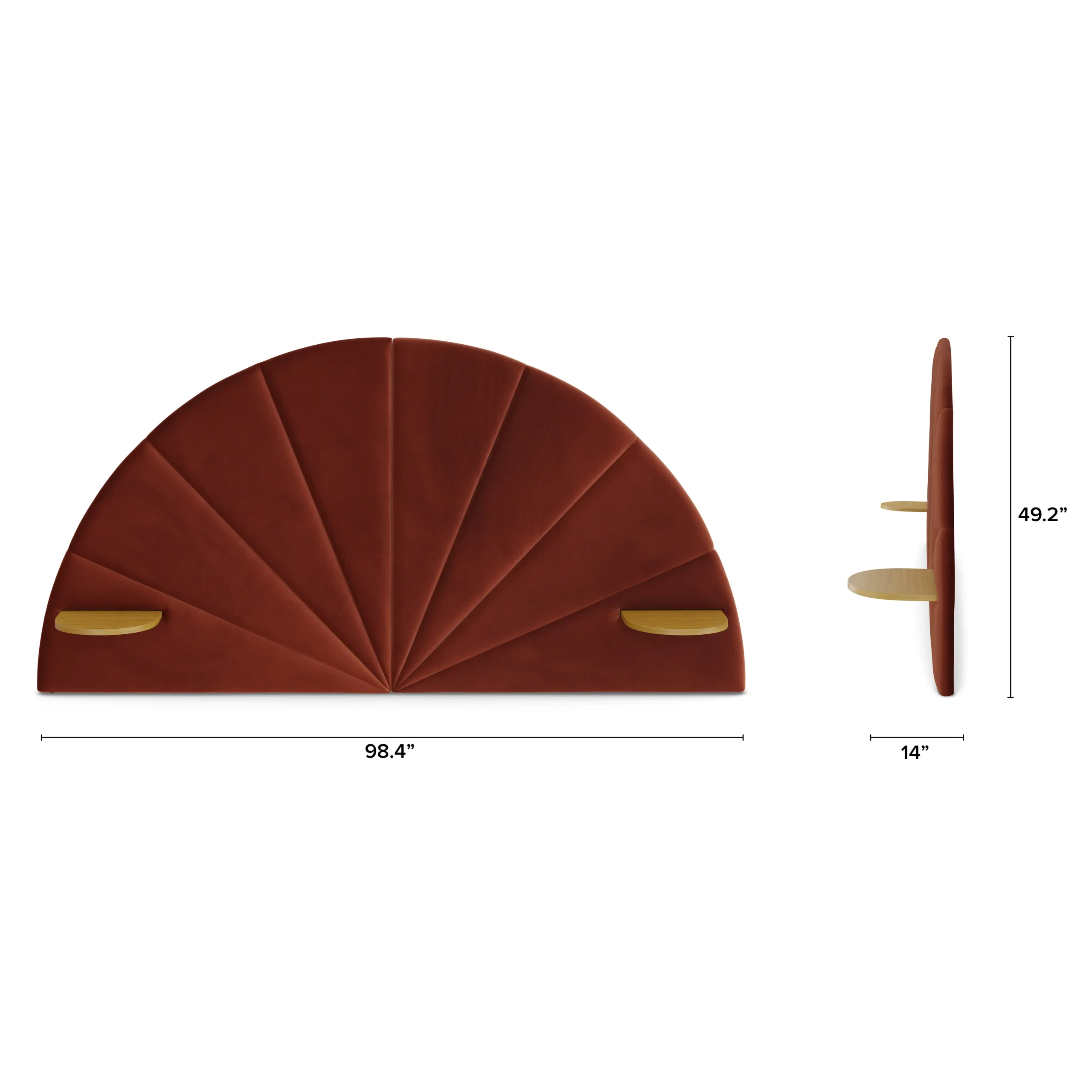 Almelo Full Velvet Headboard - Hale Rust - Image 6