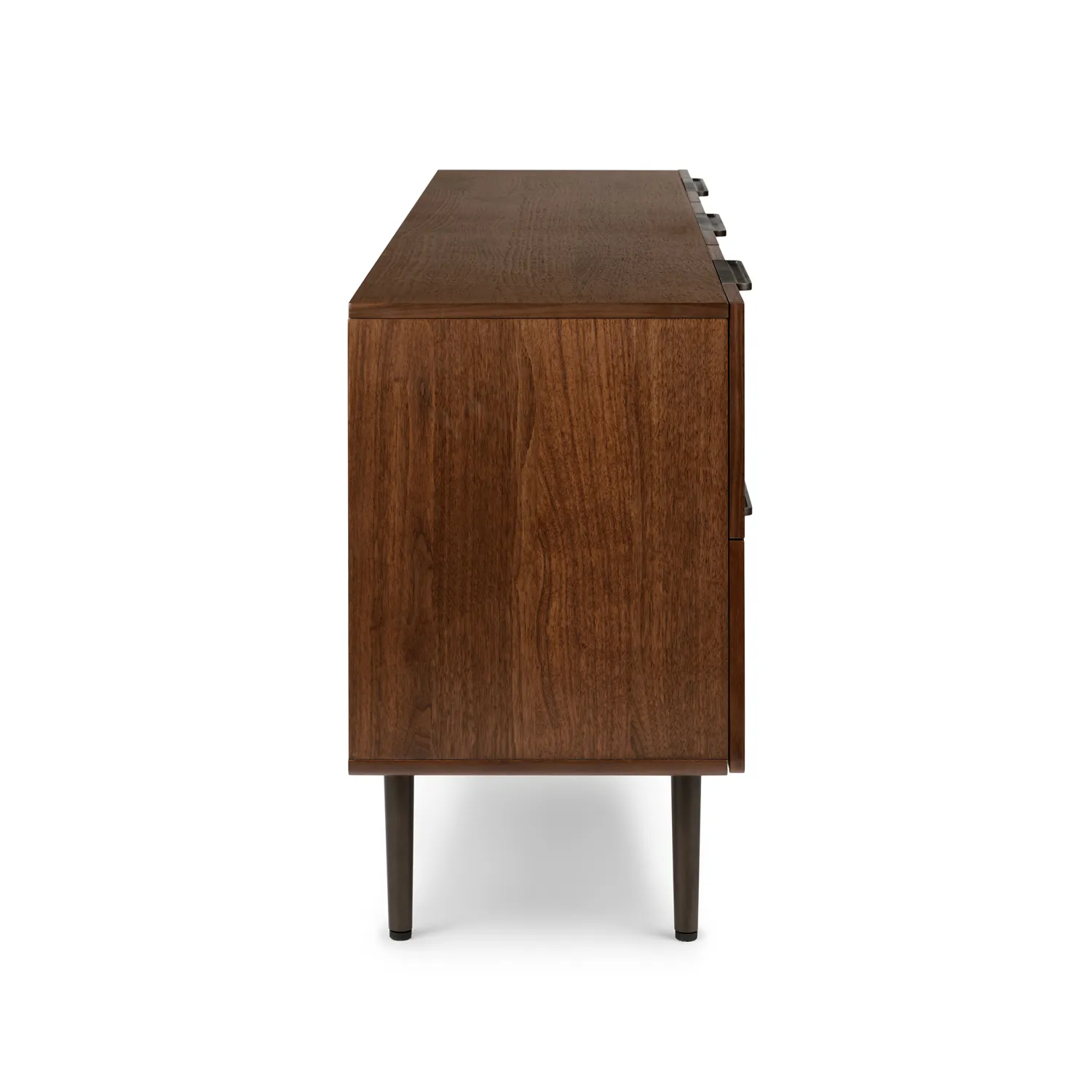 Nera 6-Drawer Low Triple Dresser - Walnut - Image 6