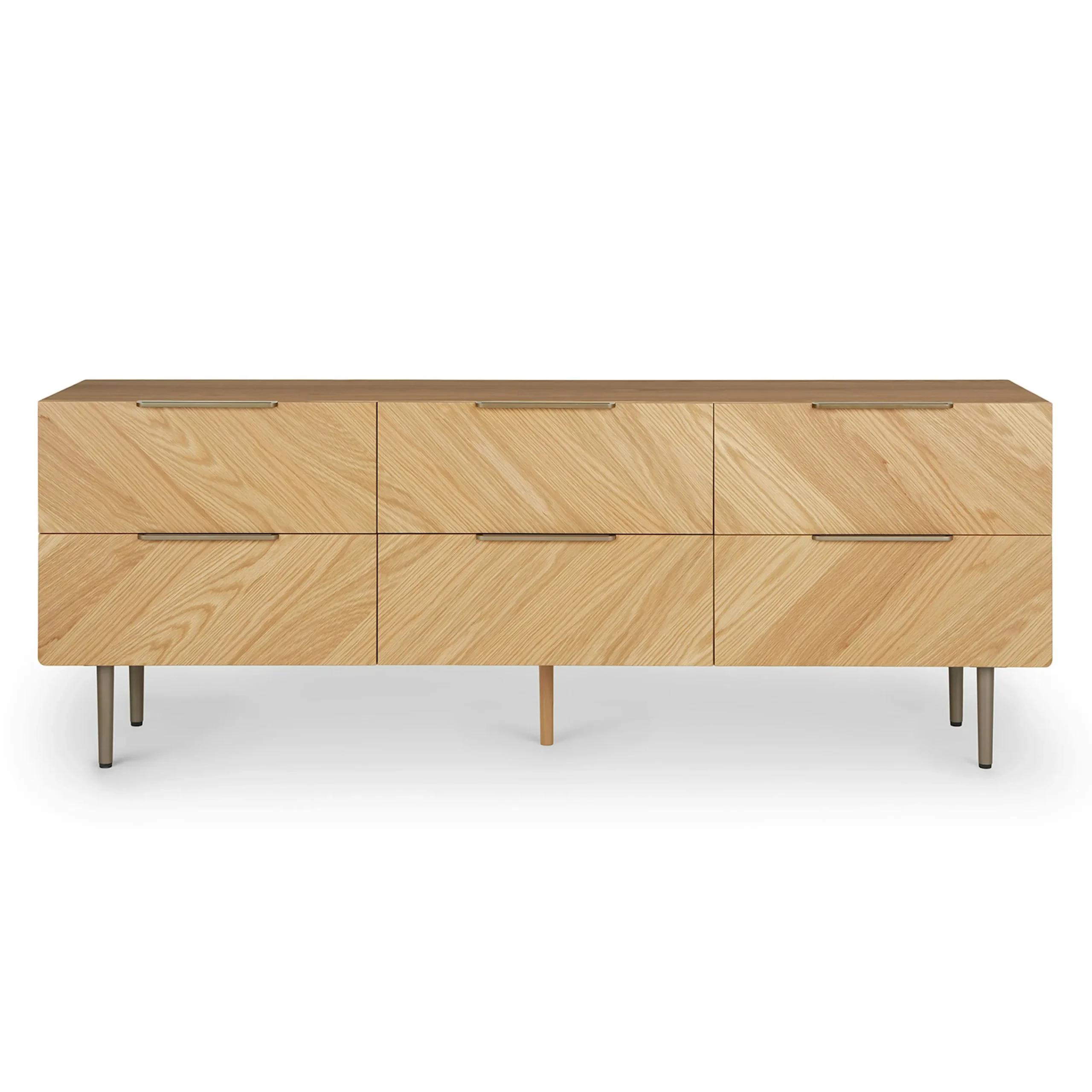 Nera 6-Drawer Low Triple Dresser - Oak - Image 6