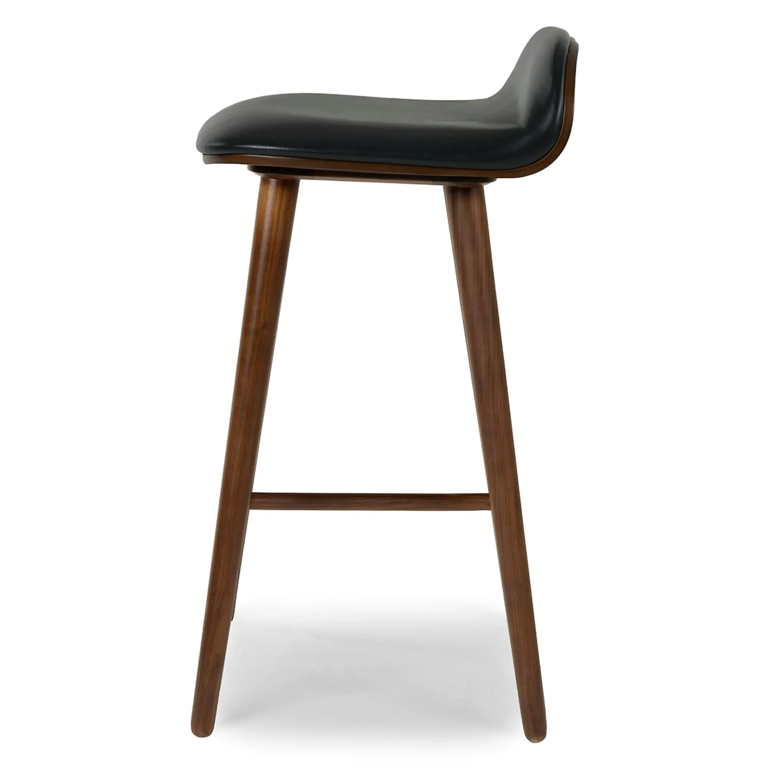 Sede Leather Counter Stool - Walnut and Black - Image 6