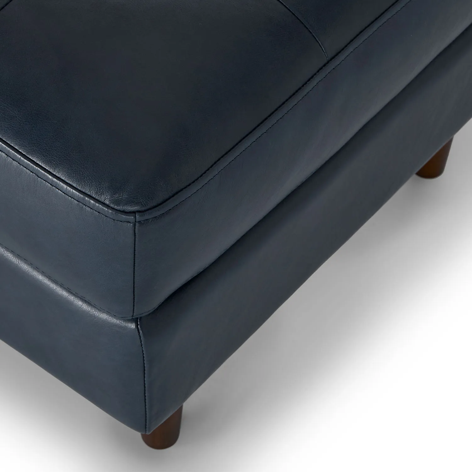 Sven 56_ Tufted Leather Bench - Oxford Blue - Image 6