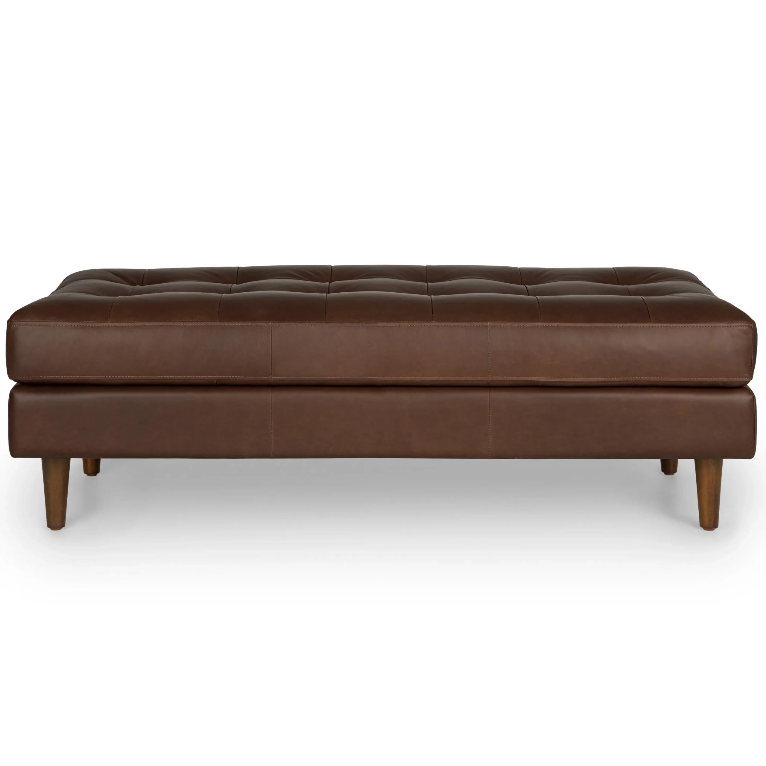 Sven 56_ Tufted Leather Bench - Charme Chocolat - Image 6