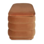 Rolph 55.5_ Velvet Storage Bench - Plush Pacific Rust