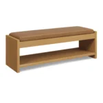 Cassie 56_ Leather Bench - Natural Oak and Charme Tan