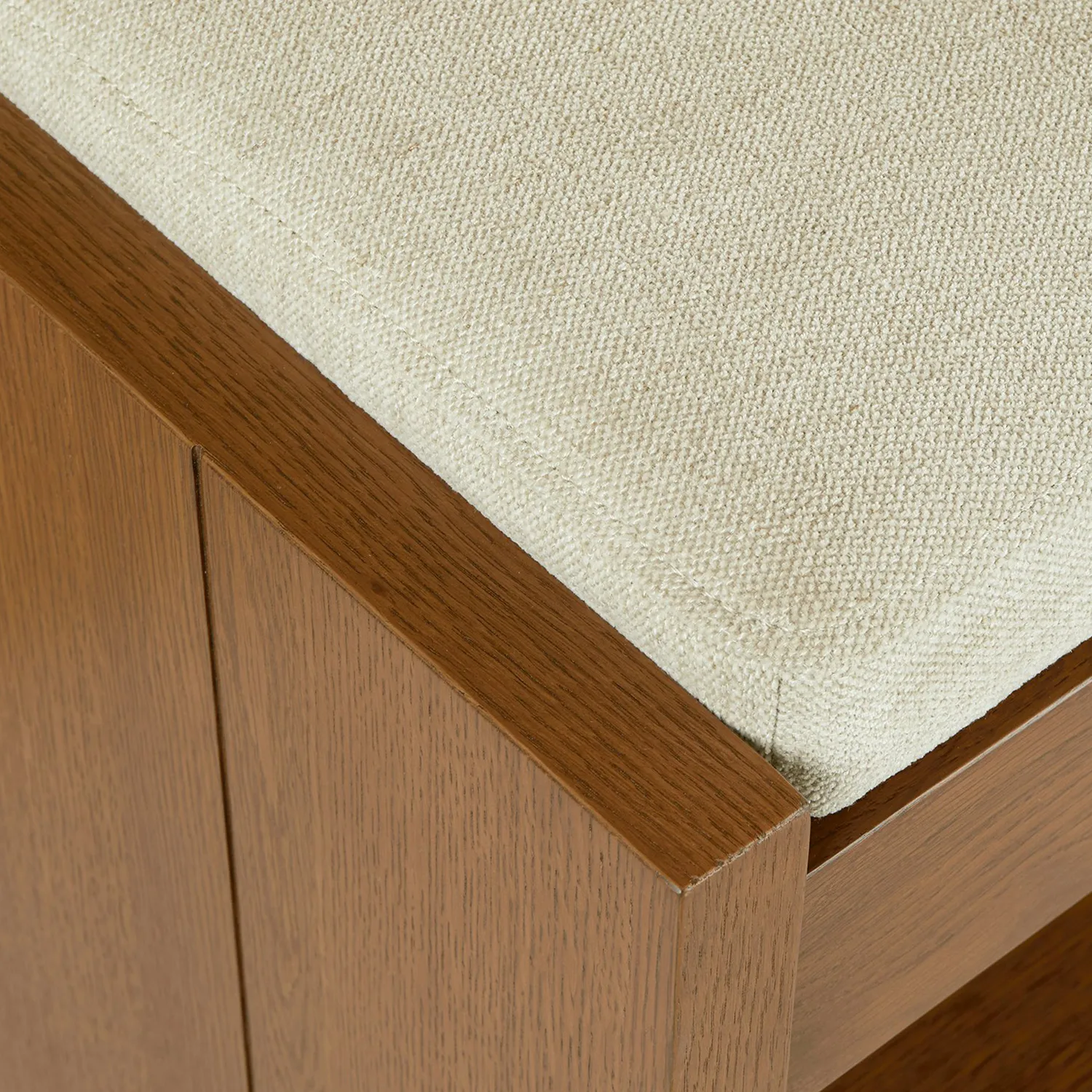 Cassie 56_ Bench - Smoked Oak and Taupe Chenille - Image 7