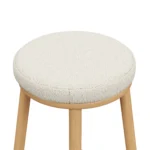Nurmi Counter Stool - White Oak and Ivory Wool Bouclé