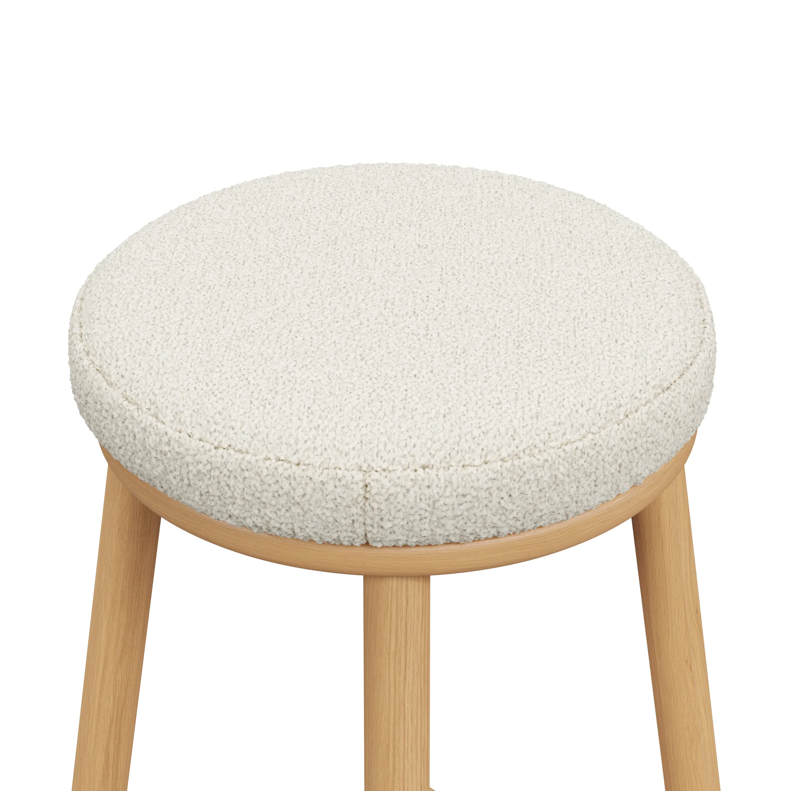 Nurmi Counter Stool - White Oak and Ivory Wool Bouclé - Image 6