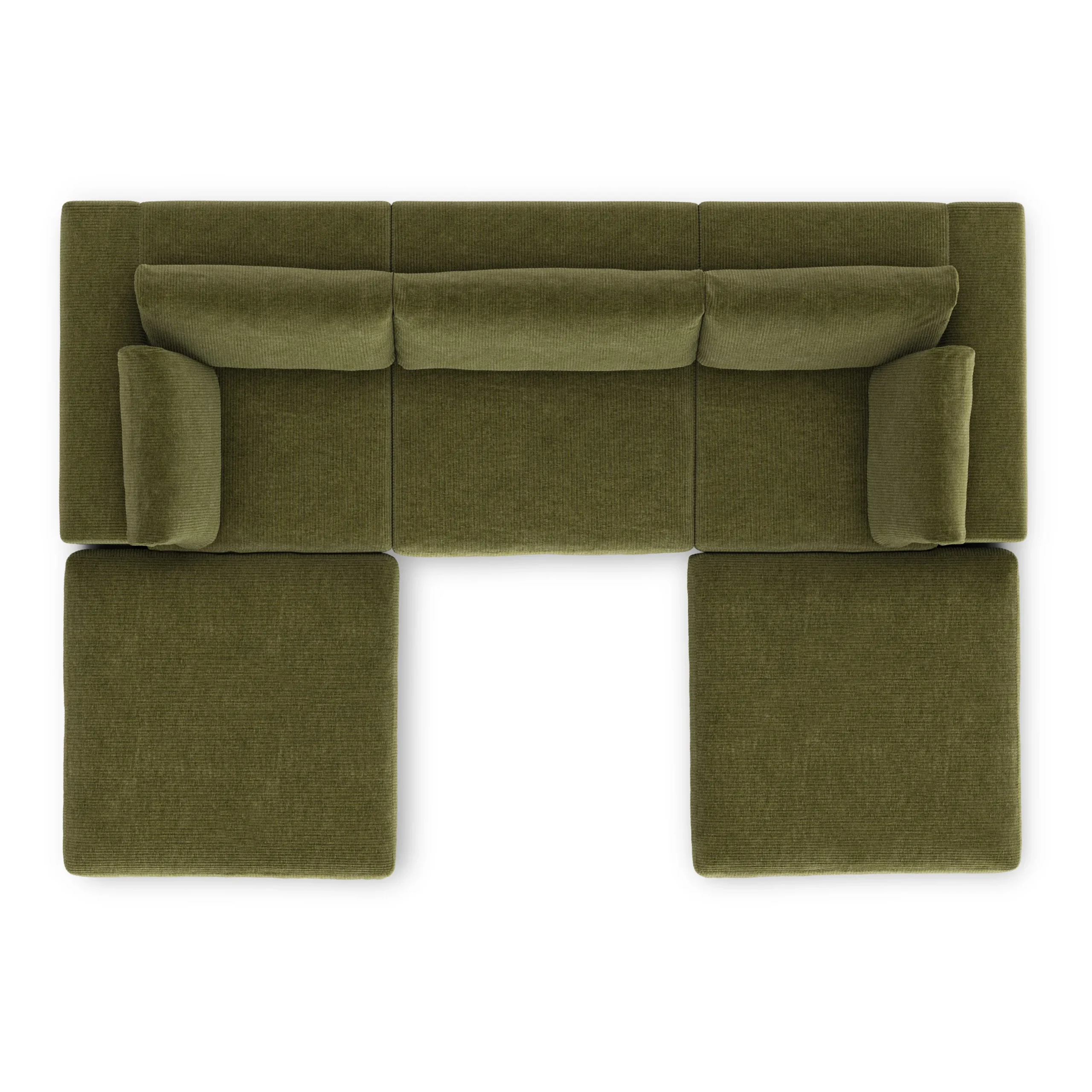 Beta 129.5_ Modular U Sectional - Cypress Green - Image 6