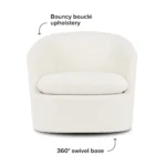 Turoy 32.5_ Swivel Lounge Chair - Ivory Bouclé