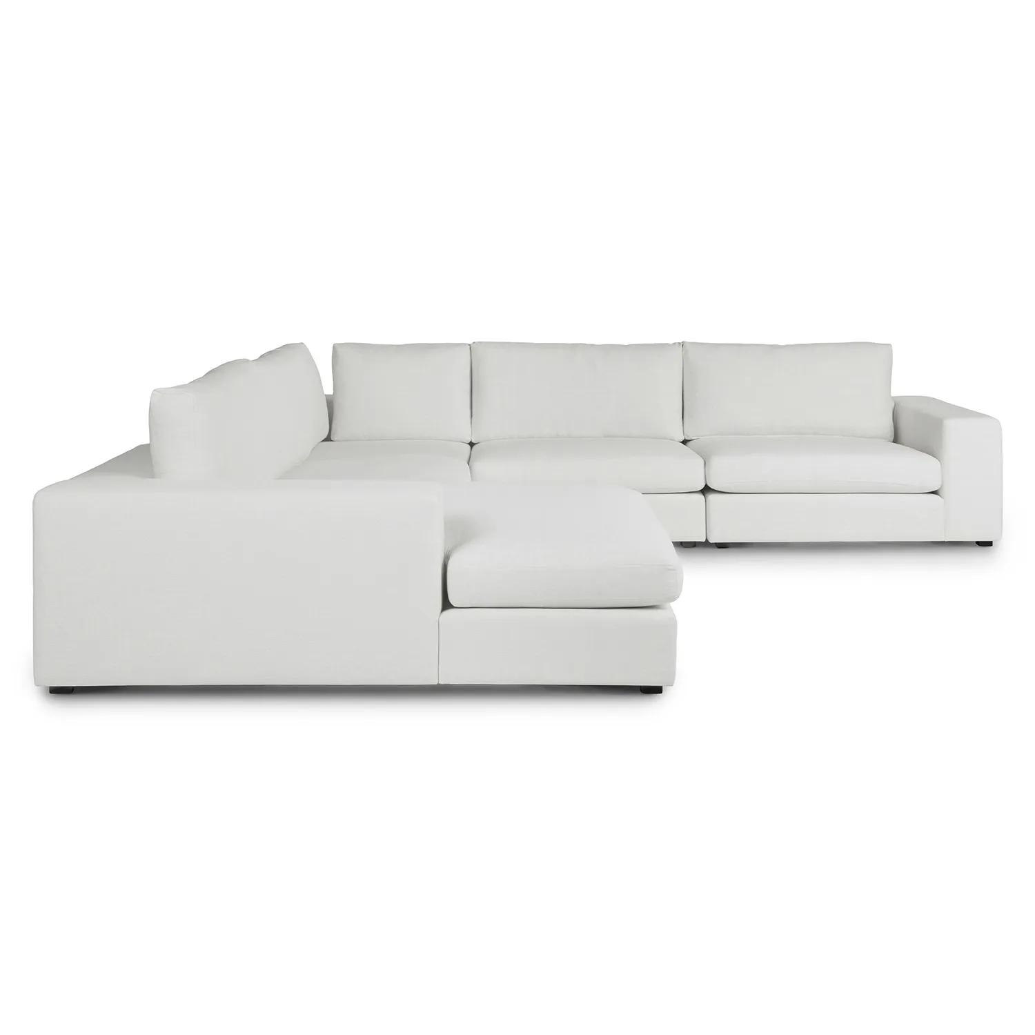 Beta 133.5_ Left Modular Conversational Sectional - Quartz White - Image 6