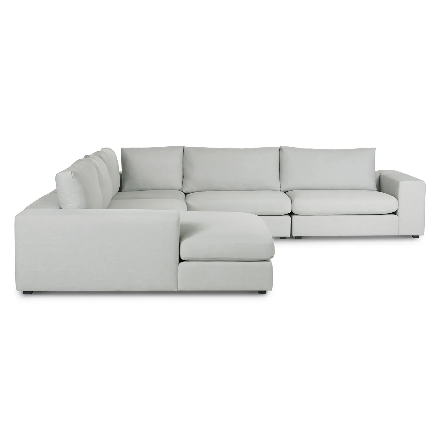 Beta 133.5_ Left Modular Conversational Sectional - Welsh Gray - Image 6