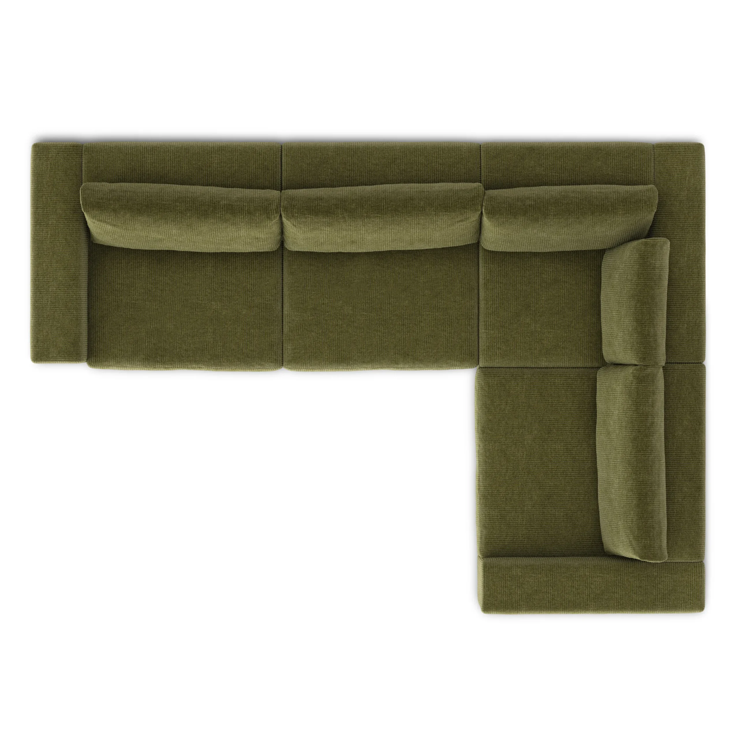 Beta 133.5_ Modular L Sectional - Cypress Green - Image 6