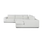 Beta 133.5_ Right Modular Conversational Sectional - Quartz White