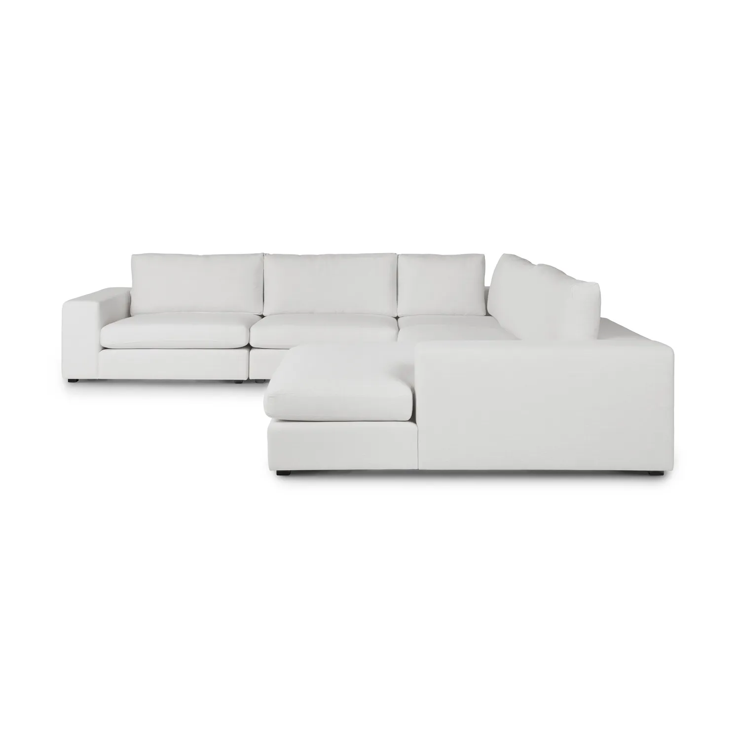 Beta 133.5_ Right Modular Conversational Sectional - Quartz White - Image 6