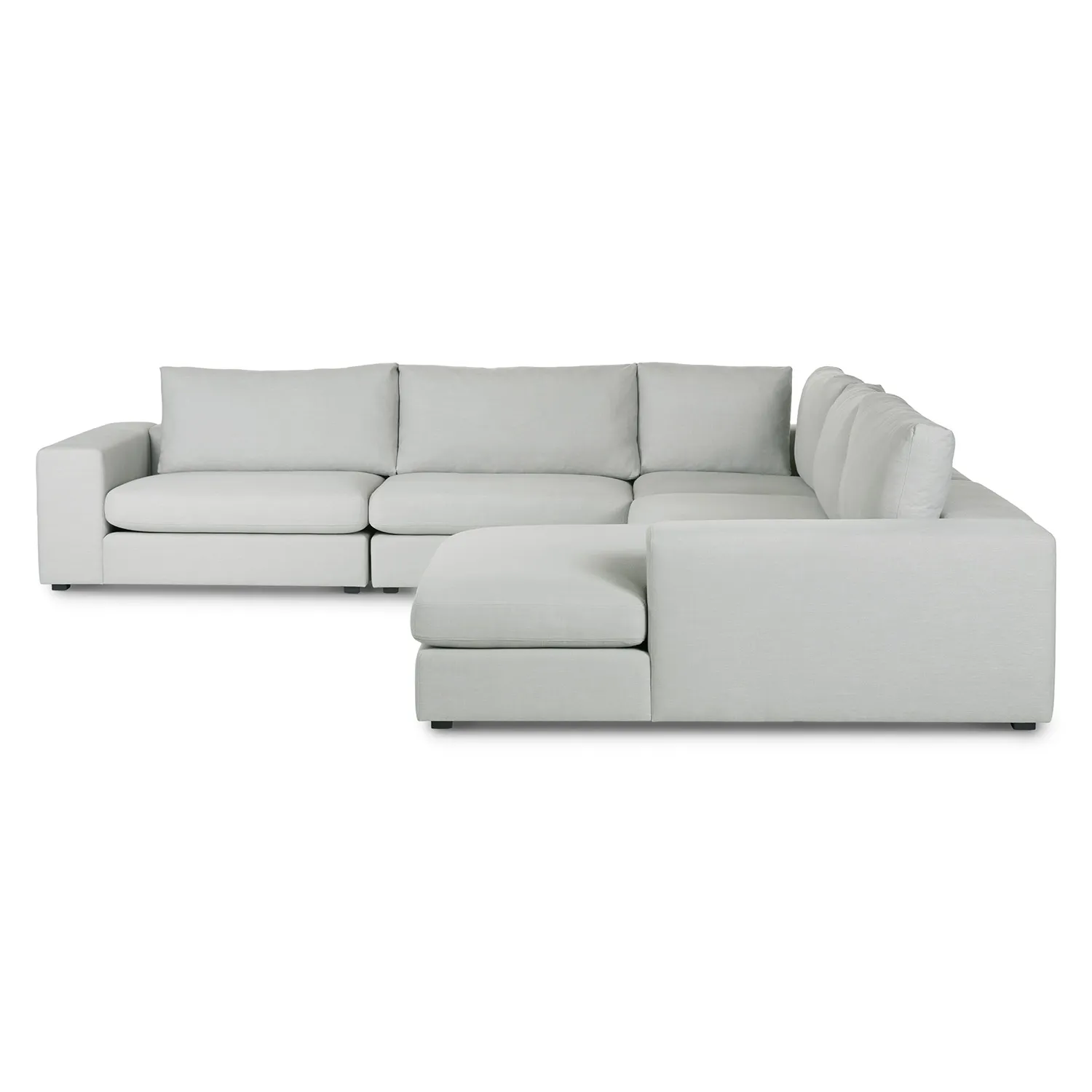 Beta 133.5_ Right Modular Conversational Sectional - Welsh Gray - Image 6