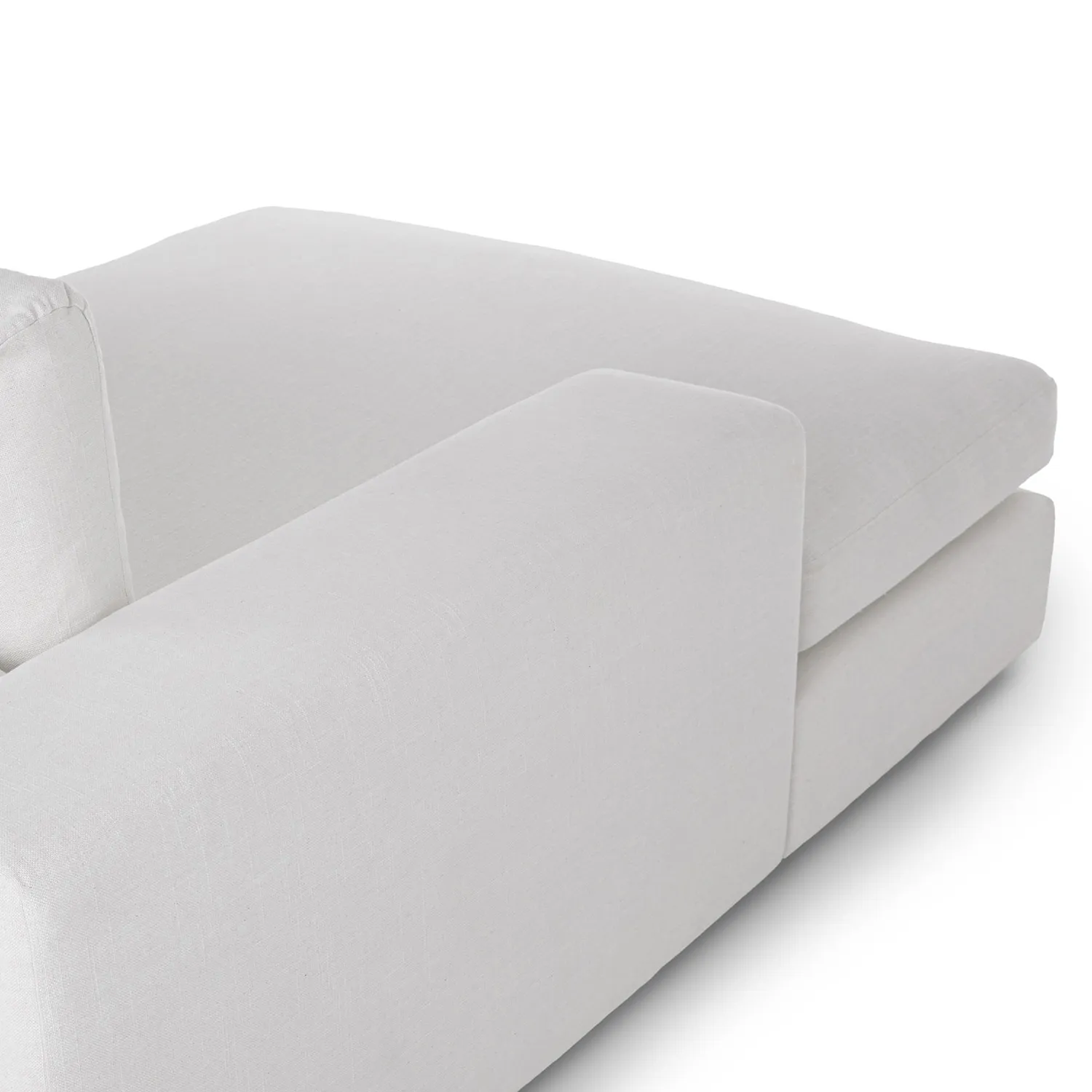 Beta 137.5_ Left Modular Chaise Sectional - Quartz White - Image 6