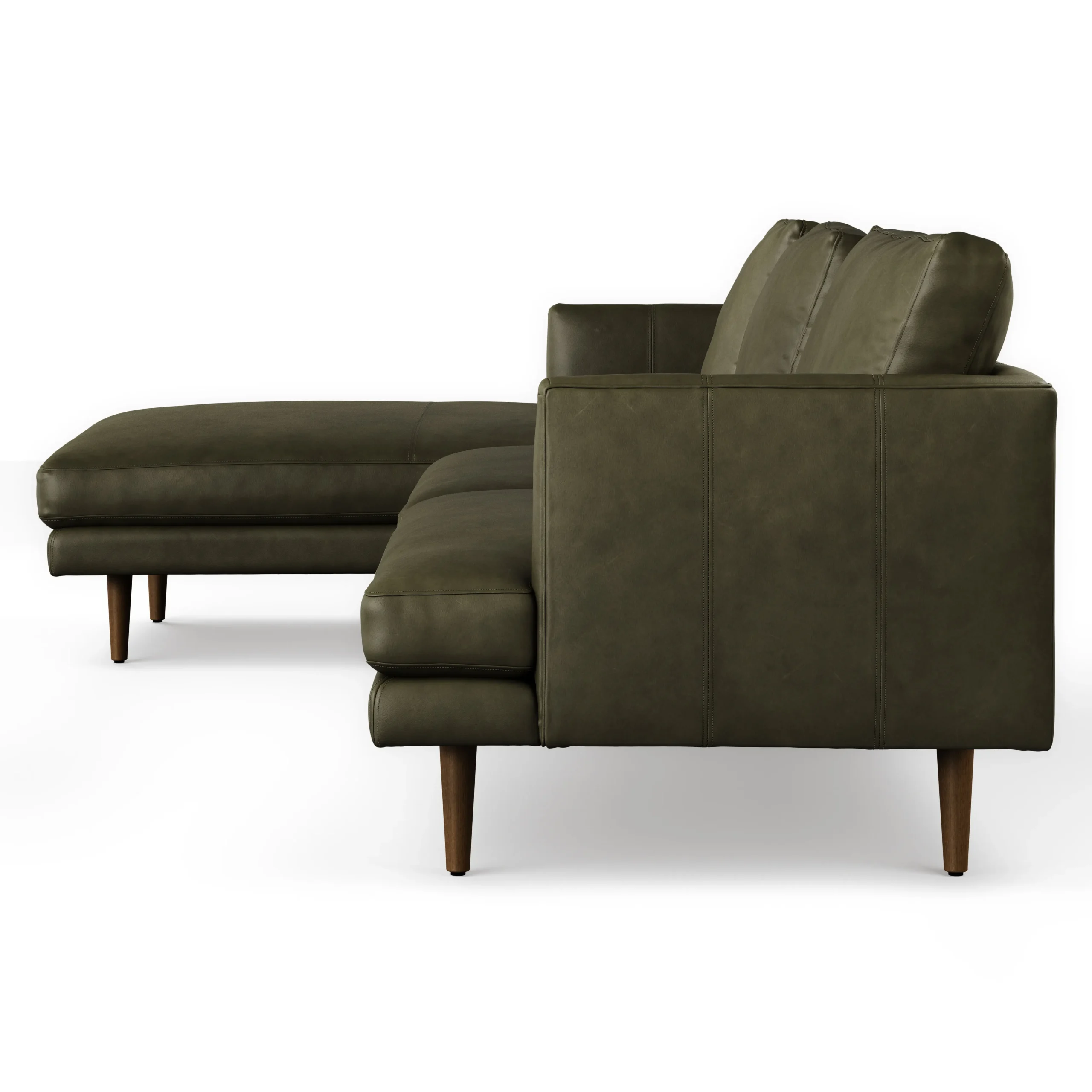Burrard 112_ Leather Left Sectional - Charme Green - Image 6