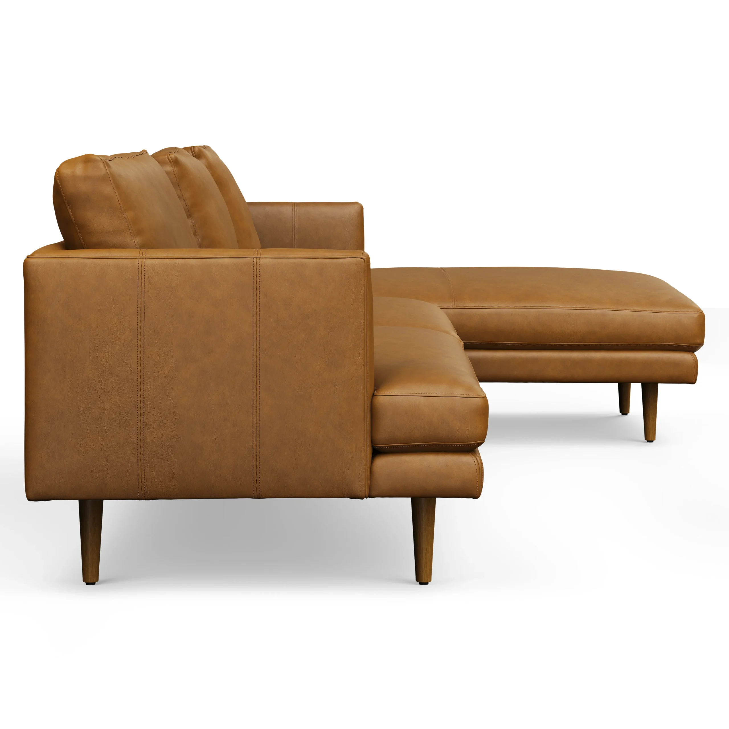 Burrard 112_ Leather Right Sectional - Bella Caramel - Image 6