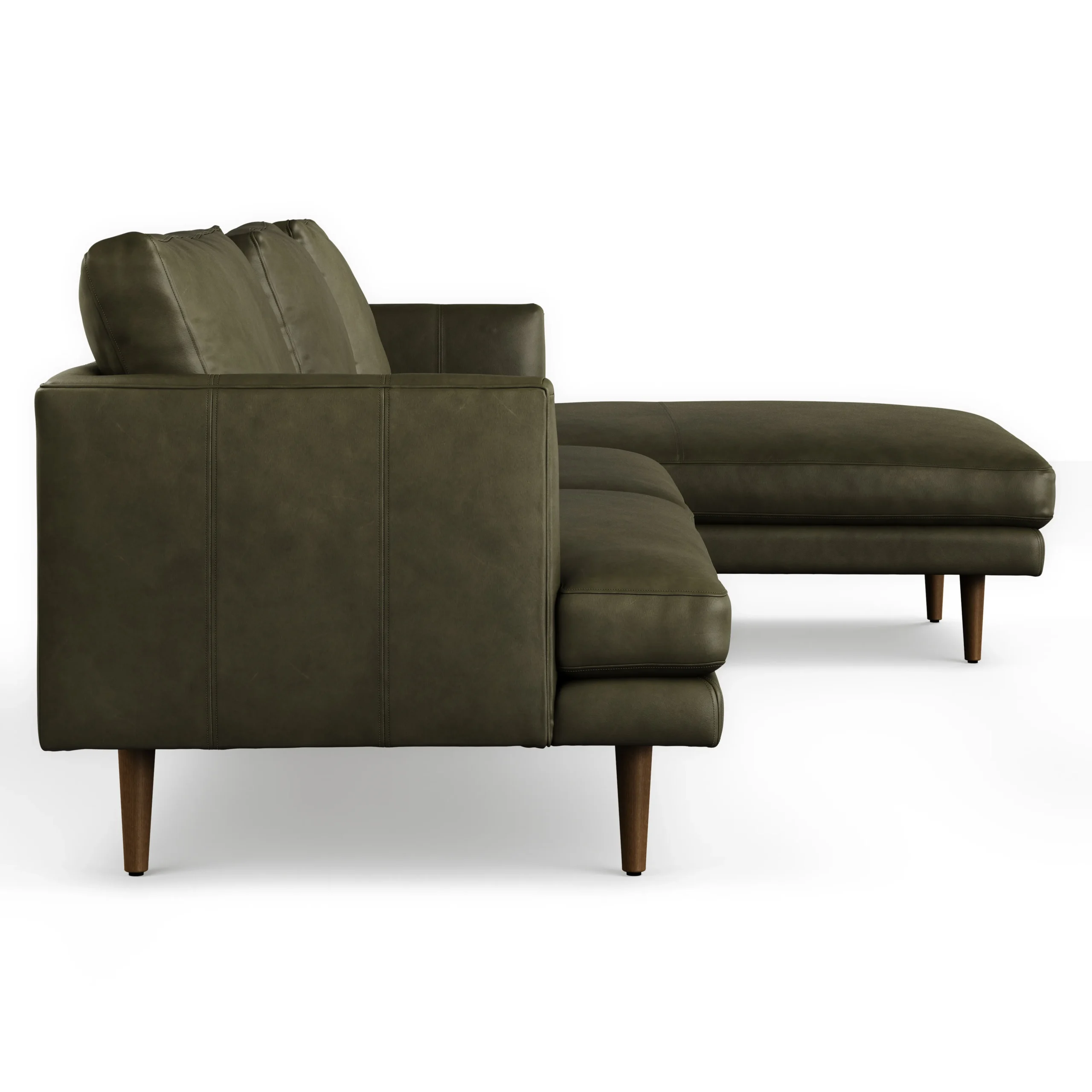 Burrard 112_ Leather Right Sectional - Charme Green - Image 6