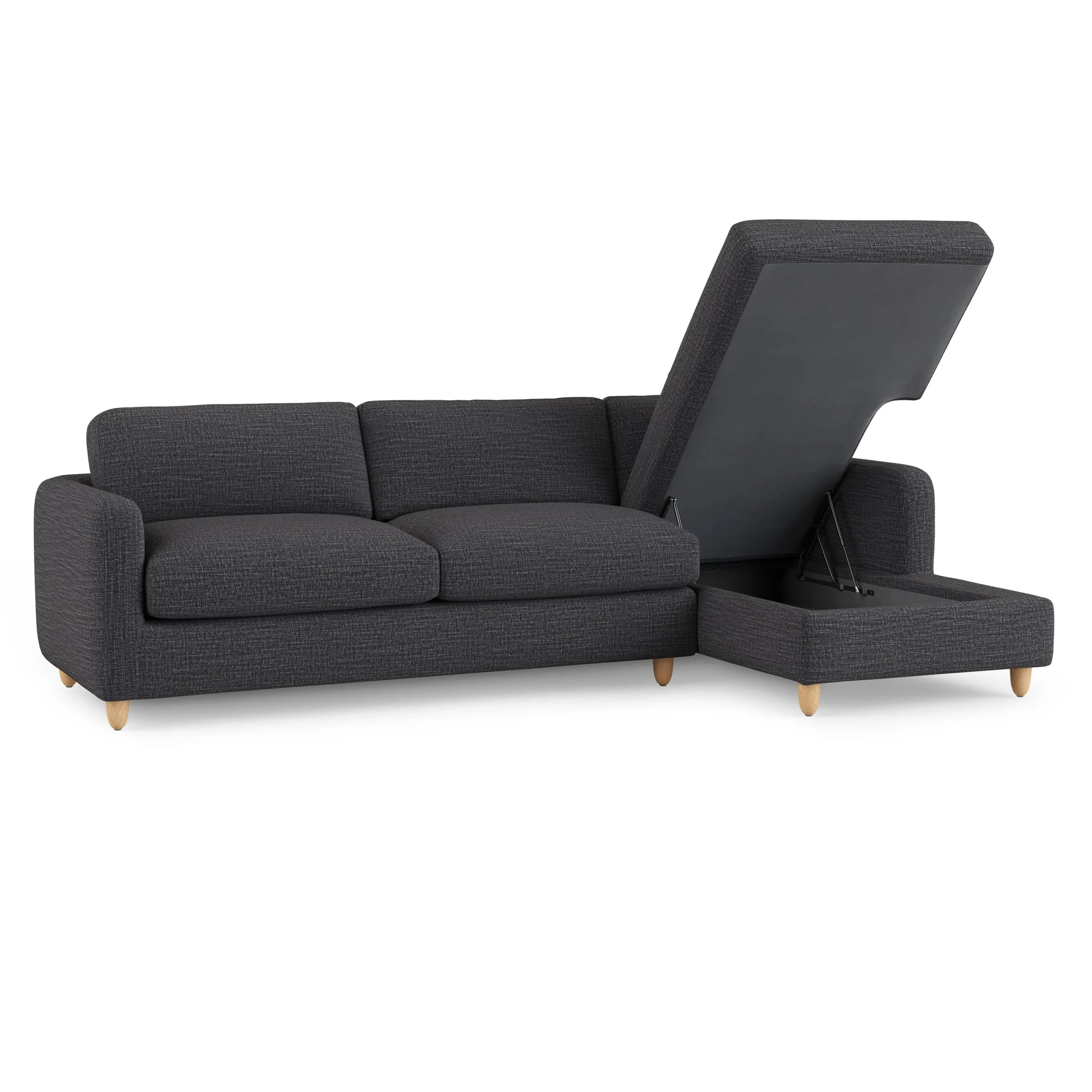 Vati 114_ Right Storage Sleeper Sectional - Natural Oak and Napa Charcoal - Image 6