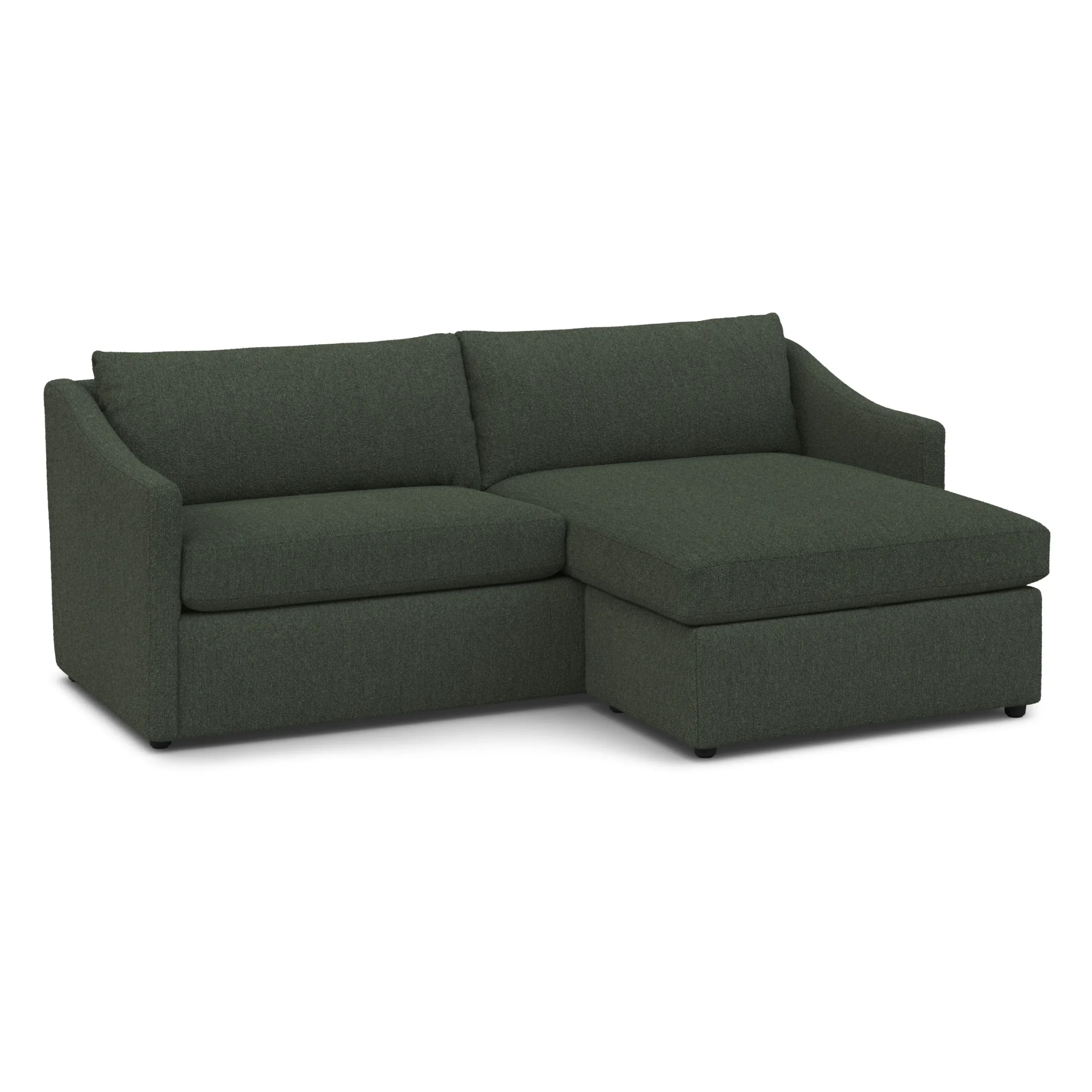 Landry 84.5_ Reversible Storage Sectional - Green Wool Bouclé - Image 6