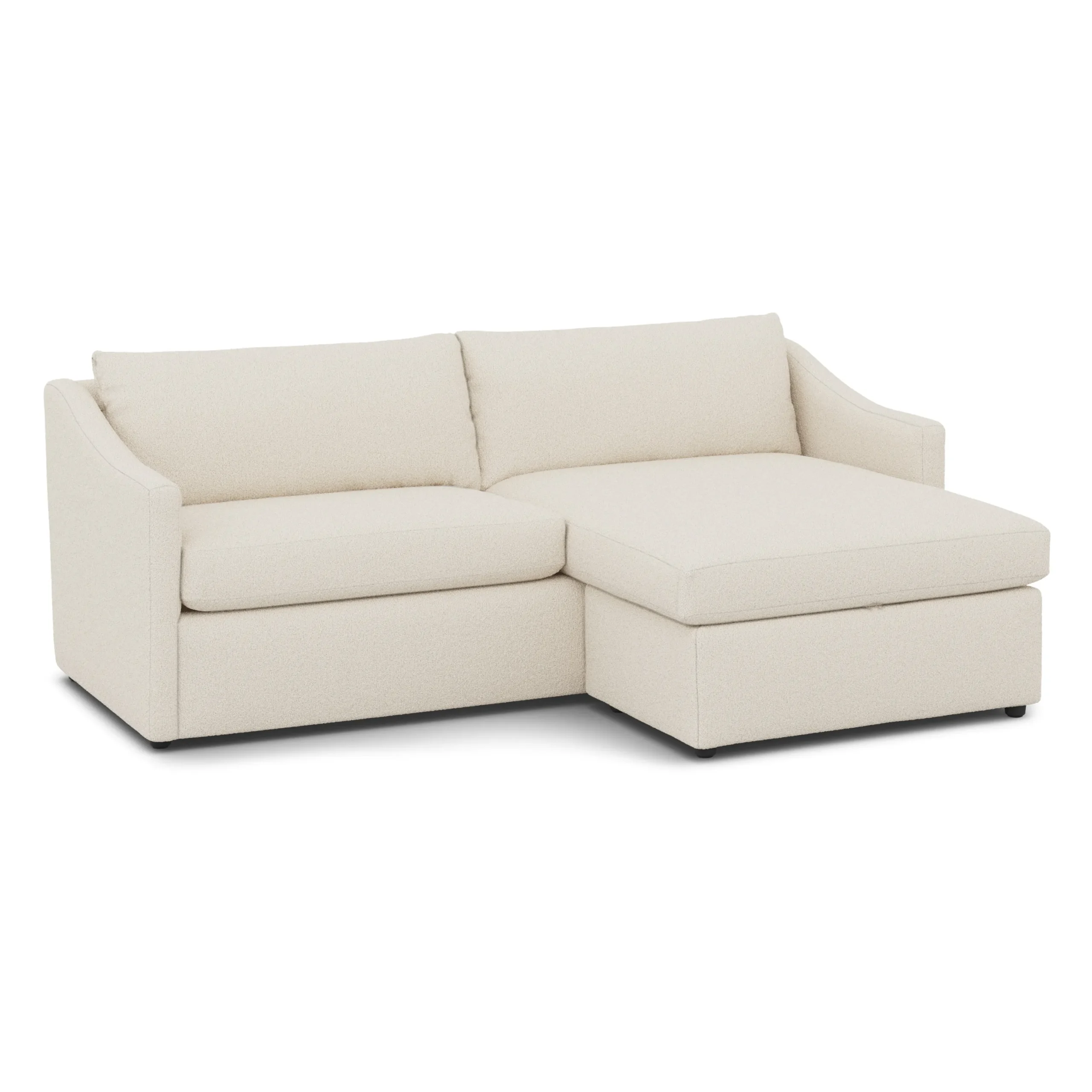 Landry 84.5_ Reversible Storage Sectional - Ivory Wool Bouclé - Image 6