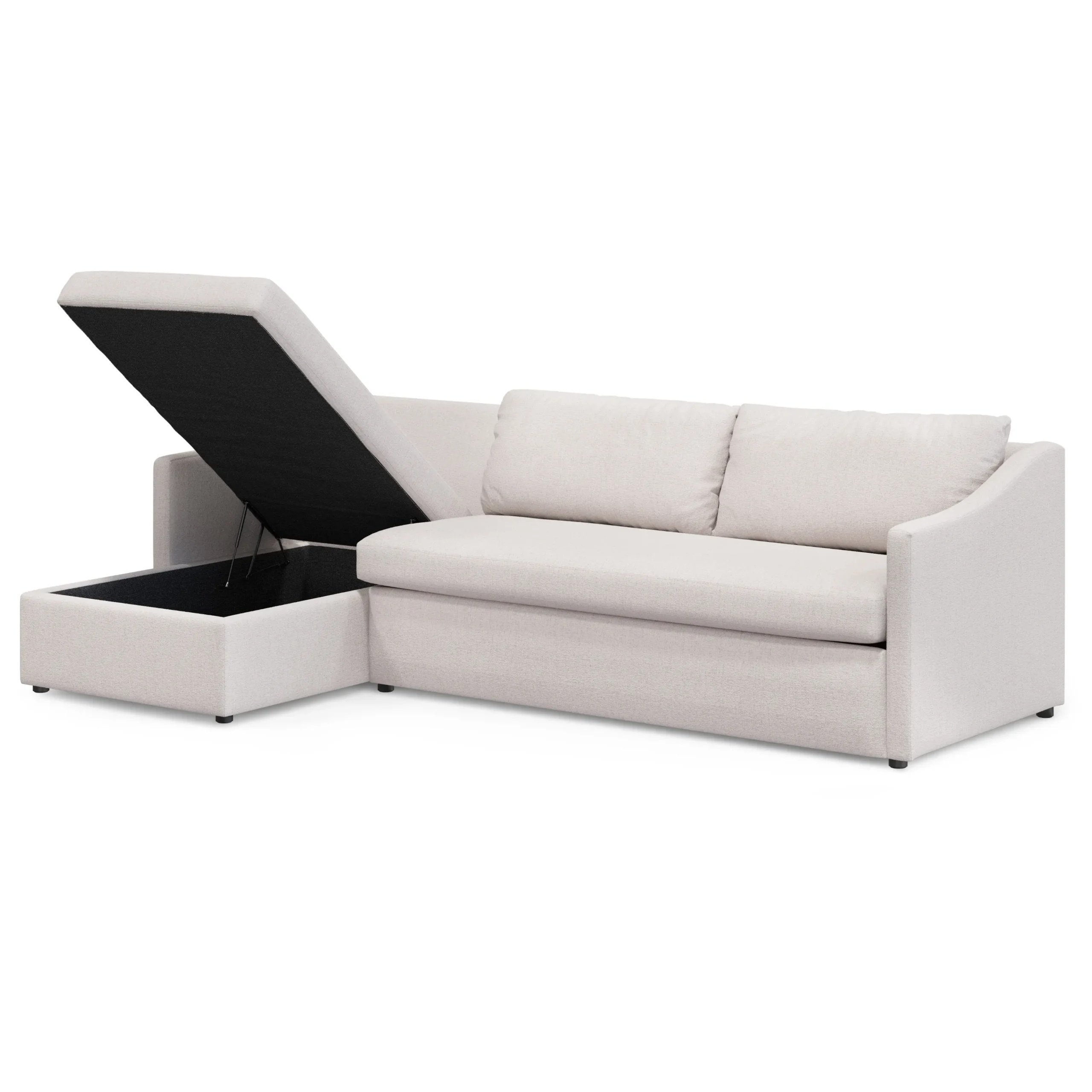 Landry 109_ Left Storage Sleeper Sectional - Napa White - Image 6