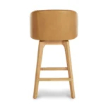 Alta Leather Swivel Counter Stool - Light Oak and Taos Tan