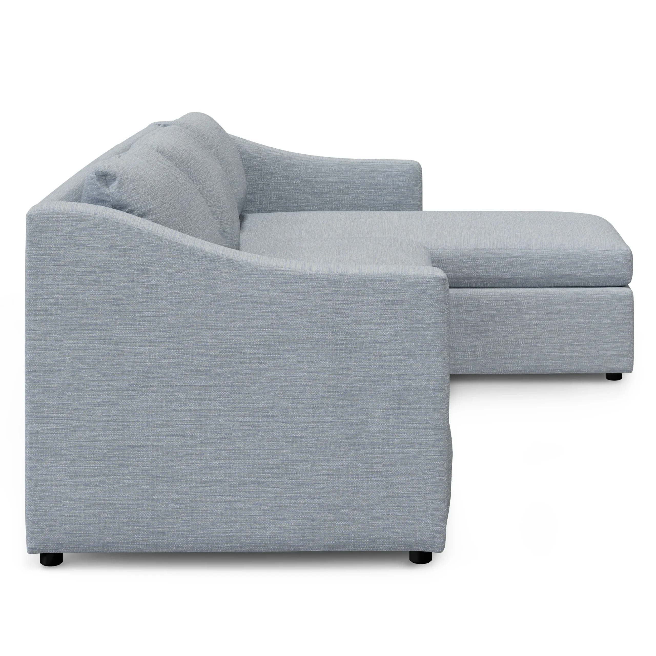 Landry 109_ Right Storage Sleeper Sectional - Silver Light Blue - Image 6