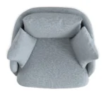 Leigh 47_ Grand Swivel Lounge Chair - Silver Light Blue