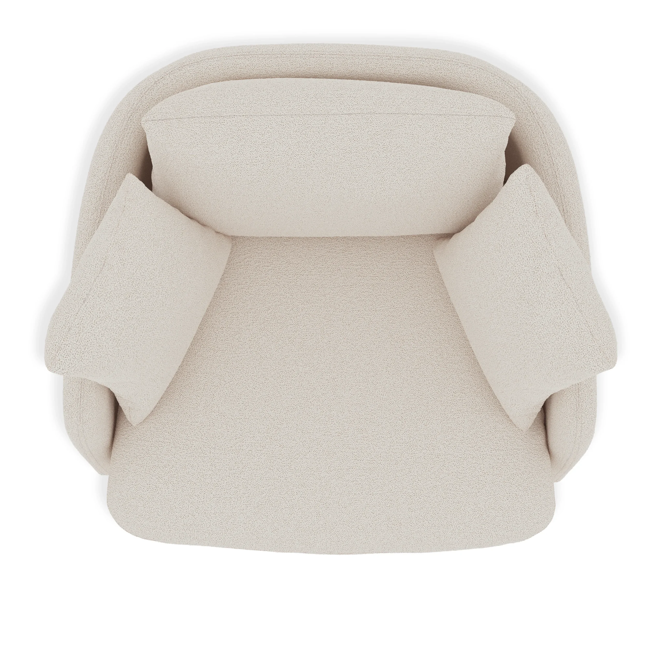 Leigh 47_ Grand Swivel Lounge Chair - Ivory Wool Bouclé - Image 8