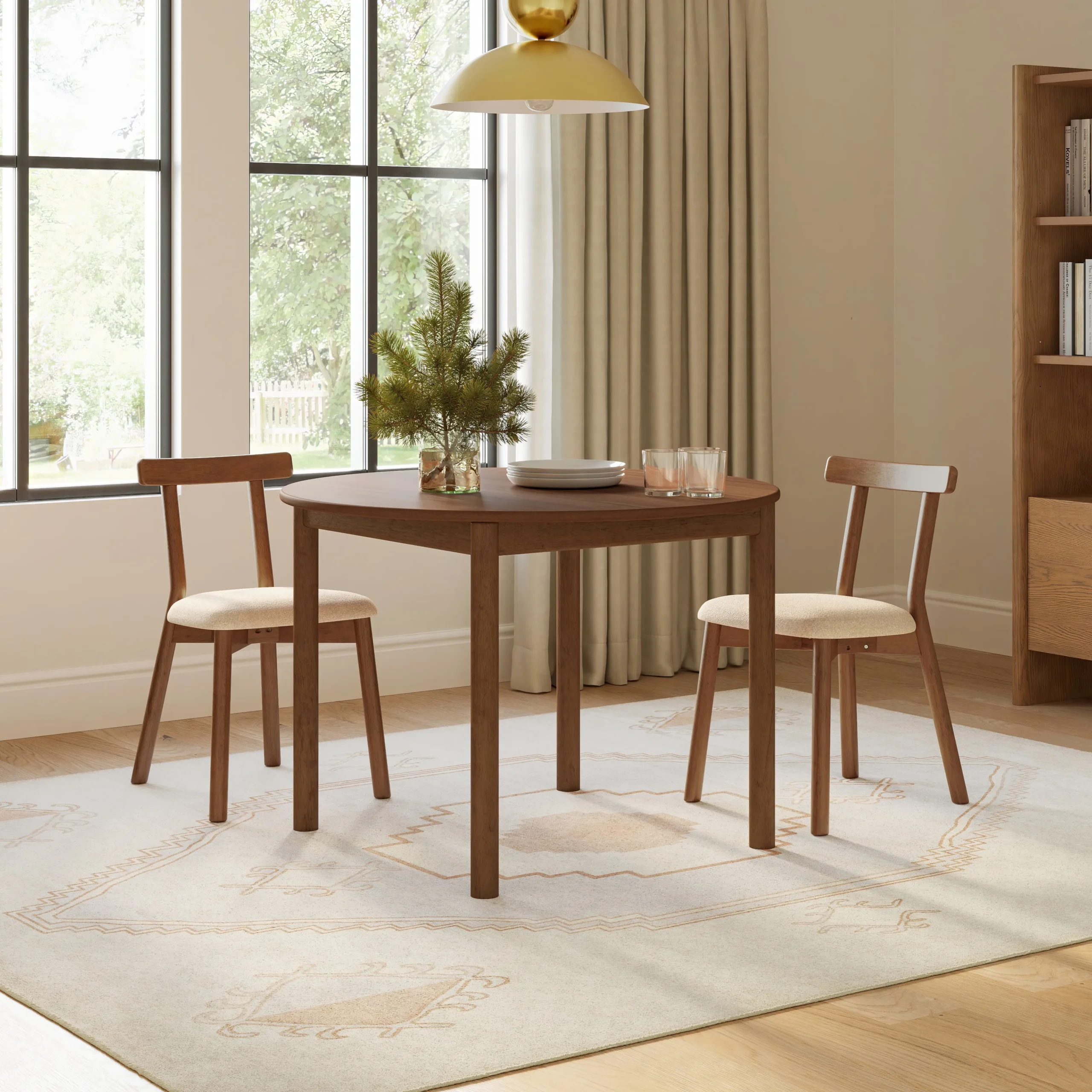 Ulka Dining Chair - Walnut and Ratine Buff - Image 6