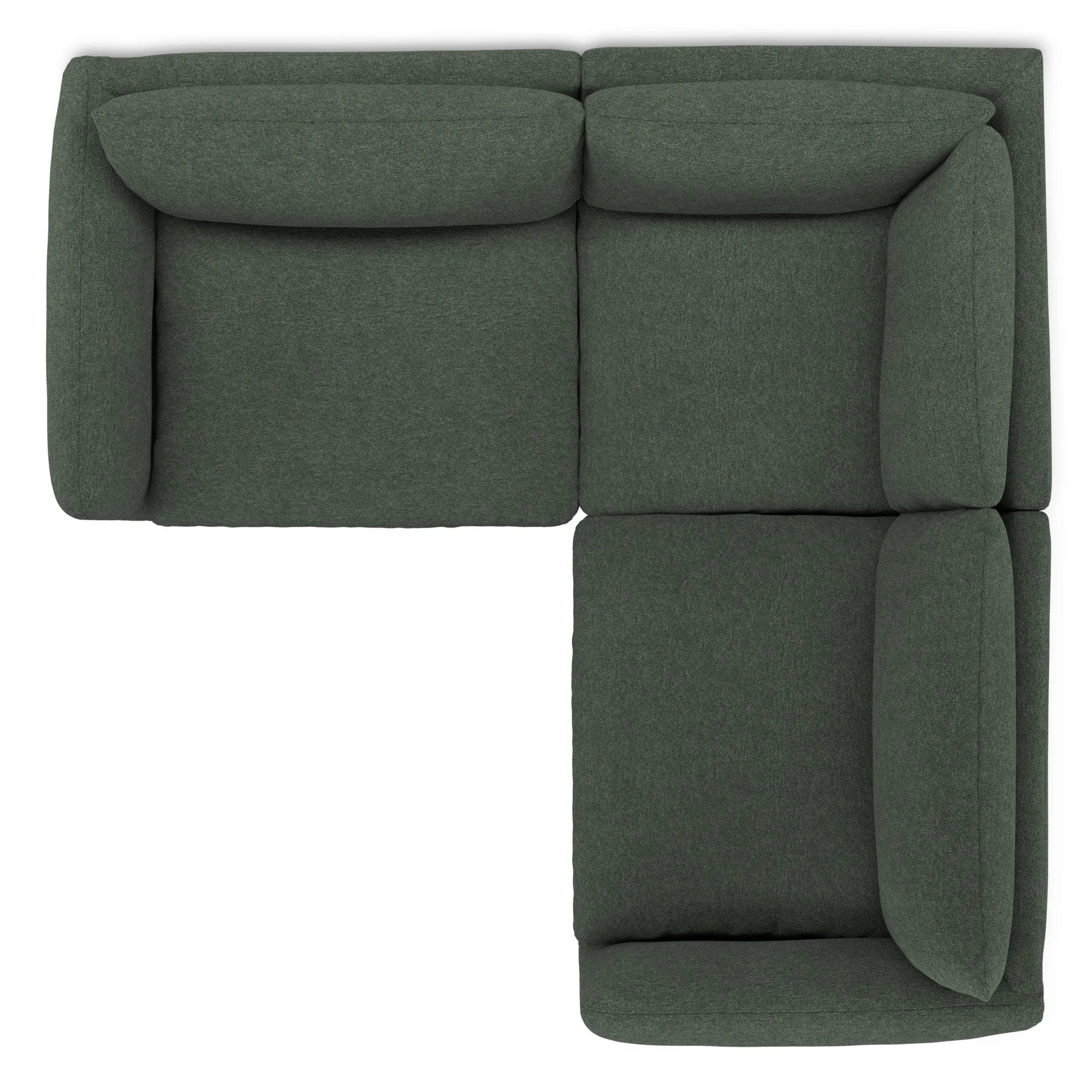 Leigh 87_ Modular Corner Sectional - Green Wool Bouclé - Image 6
