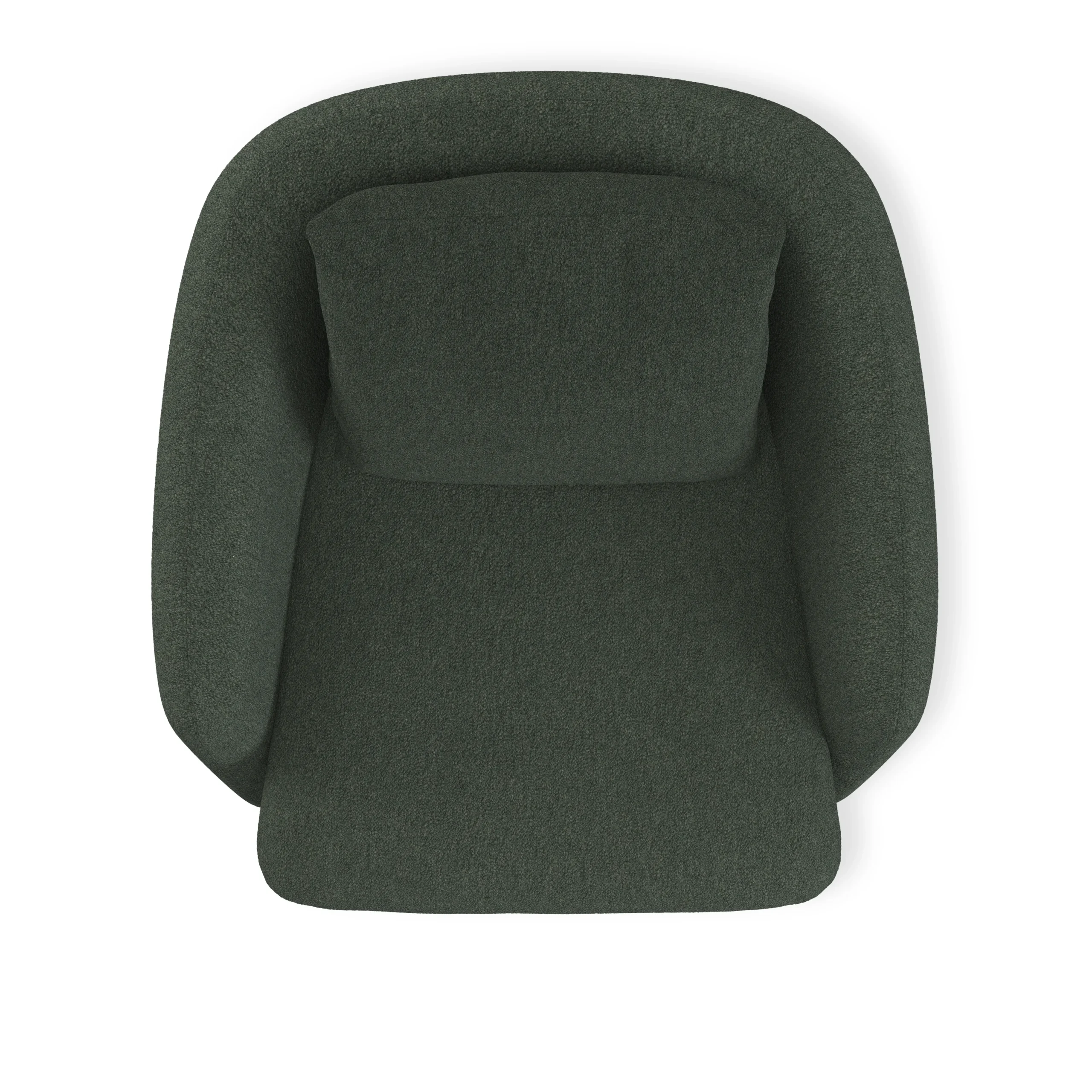 Leigh 33_ Swivel Lounge Chair - Green Wool Bouclé - Image 7