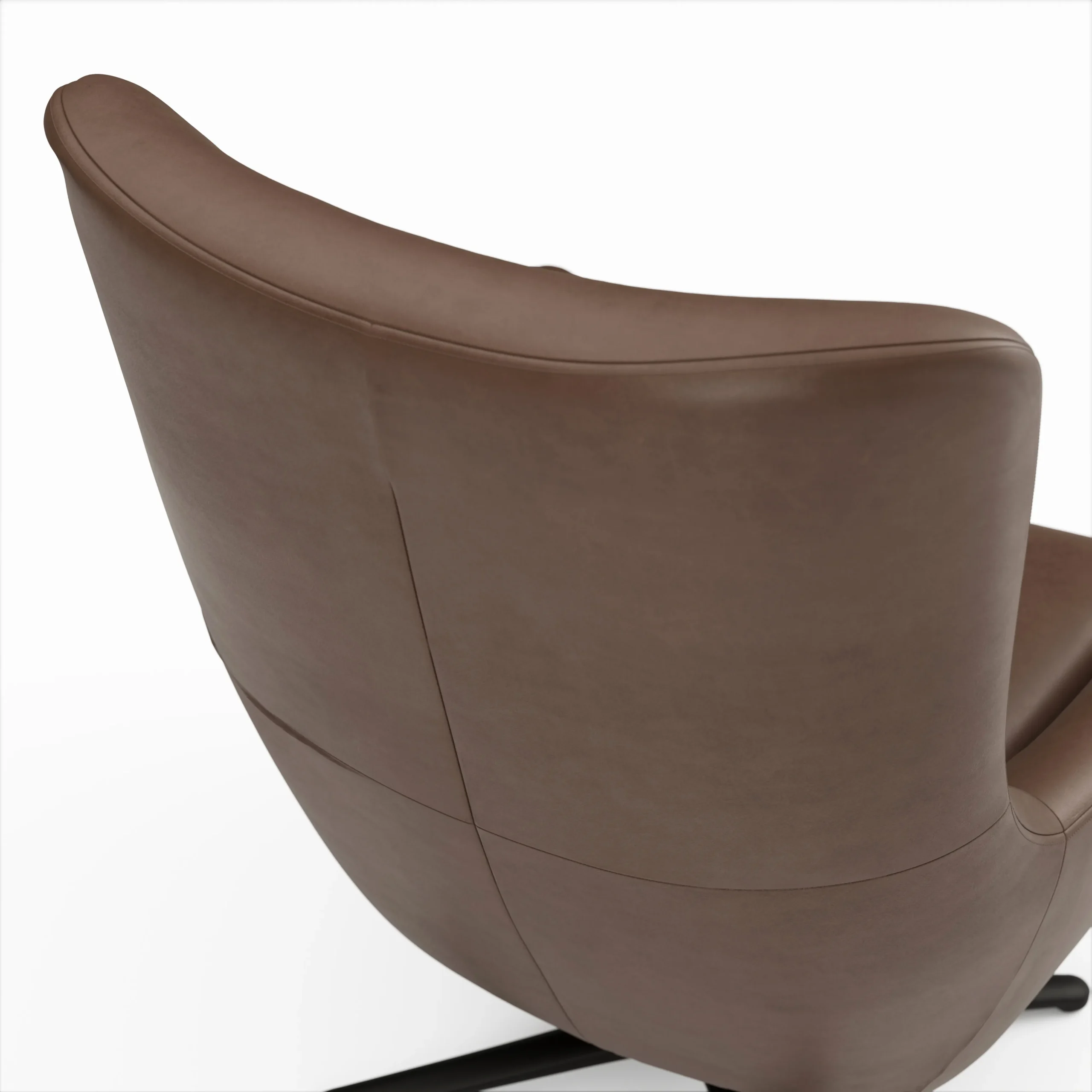 Agga 31_ Leather Swivel Lounge Chair - Charme Chocolat - Image 6