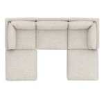 Leigh 121.5_ Modular 3-Seater U-Shaped Sectional - Ivory Wool Bouclé