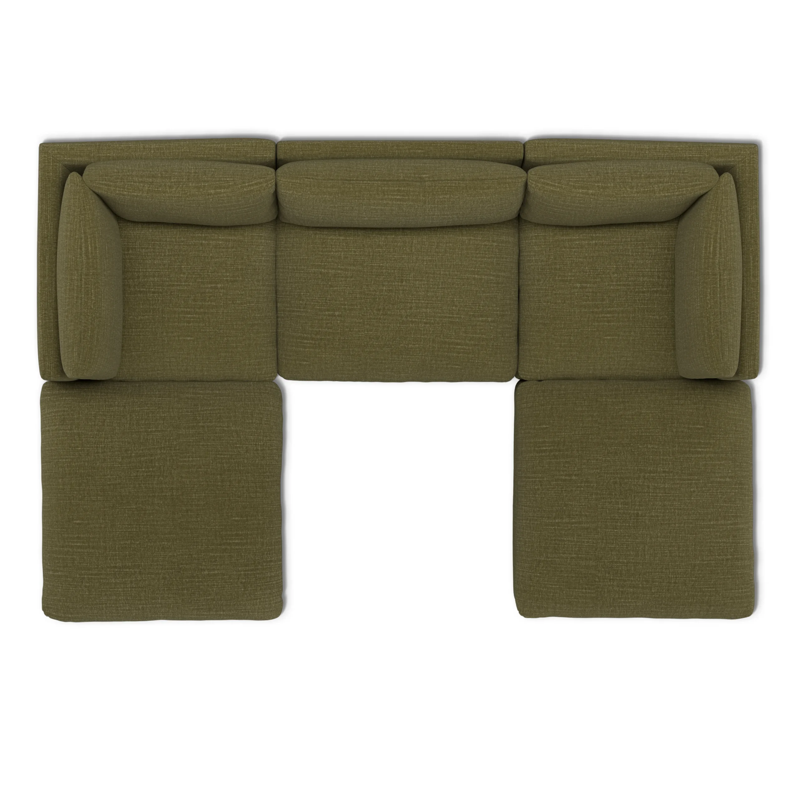 Leigh 121.5_ Modular 3-Seater U-Shaped Sectional - Napa Moss - Image 6