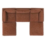 Leigh 121.5_ Modular 3-Seater U-Shaped Sectional - Napa Rust